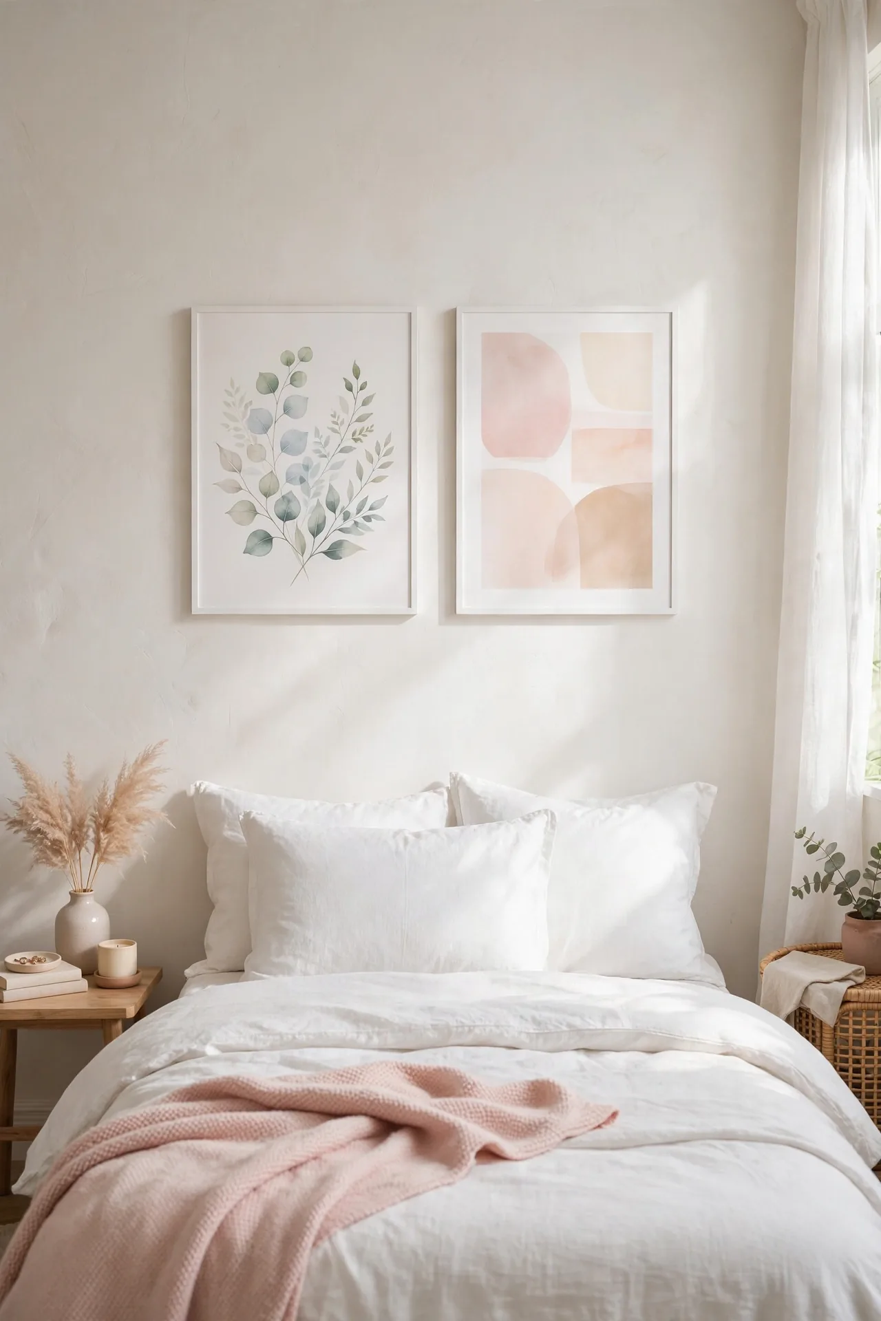 Pastel Art Prints - Cozy Small Bedroom Ideas for Women