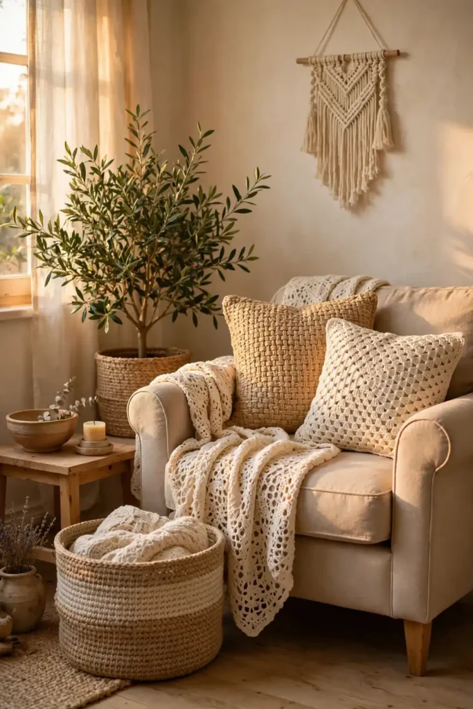 Warm crochet home decor ideas