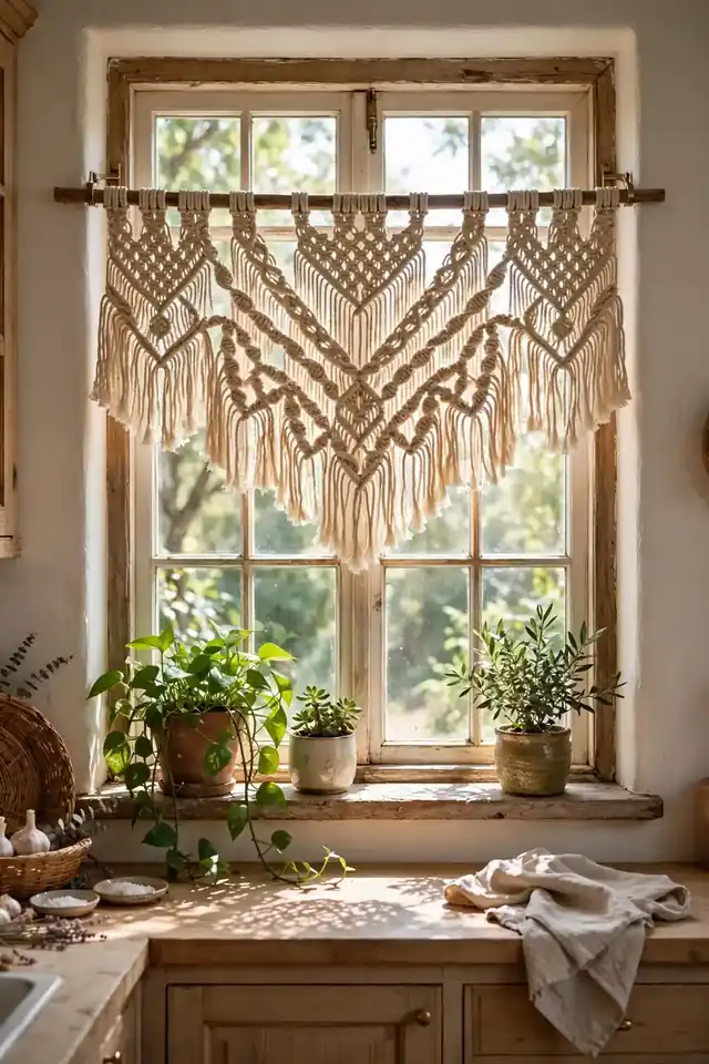 Boho Macrame Valance