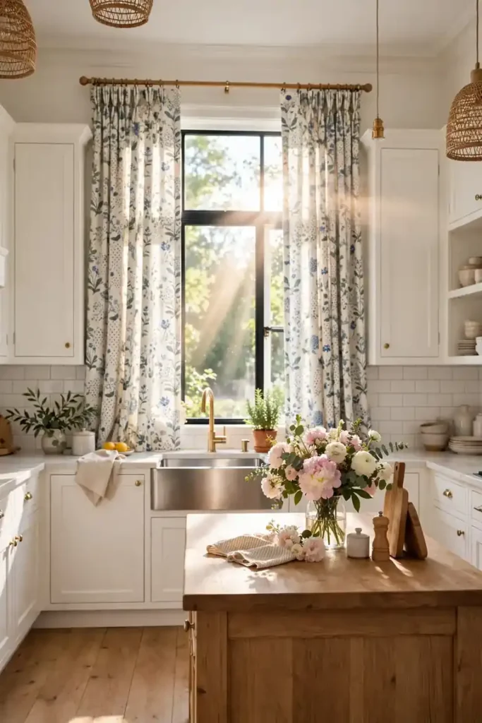 Charming curtains for kitchen