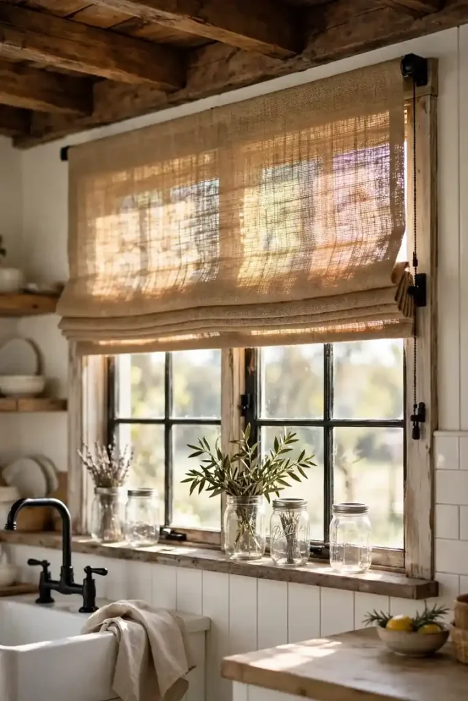 Farmhouse Burlap Shades