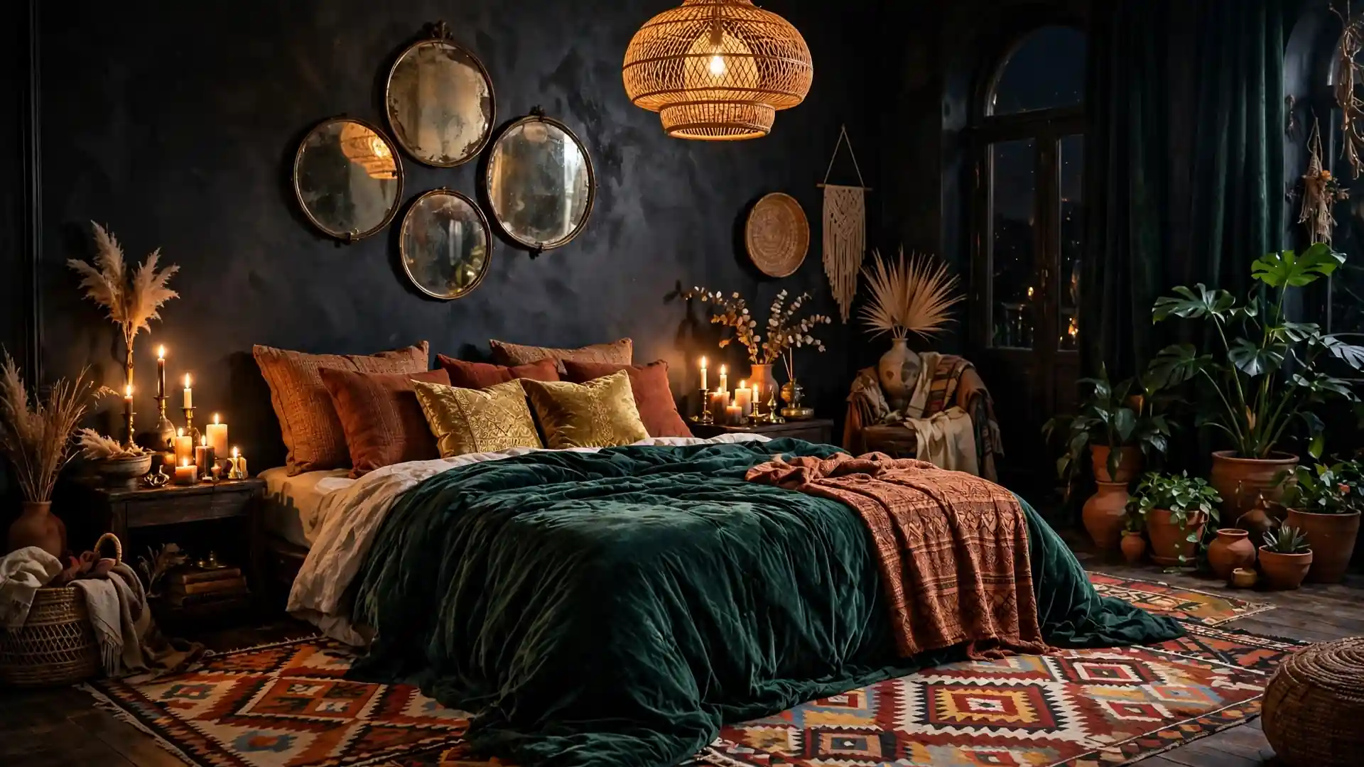 dark boho bedroom ideas