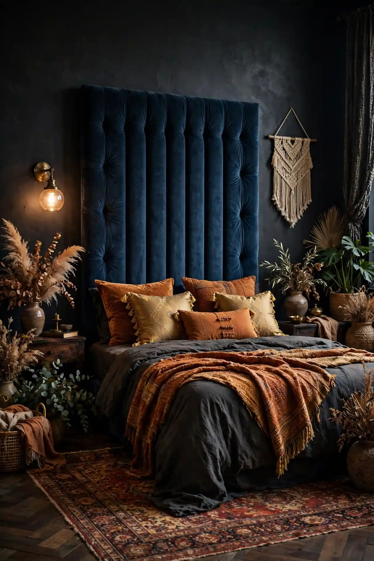 Midnight Velvet Headboard
