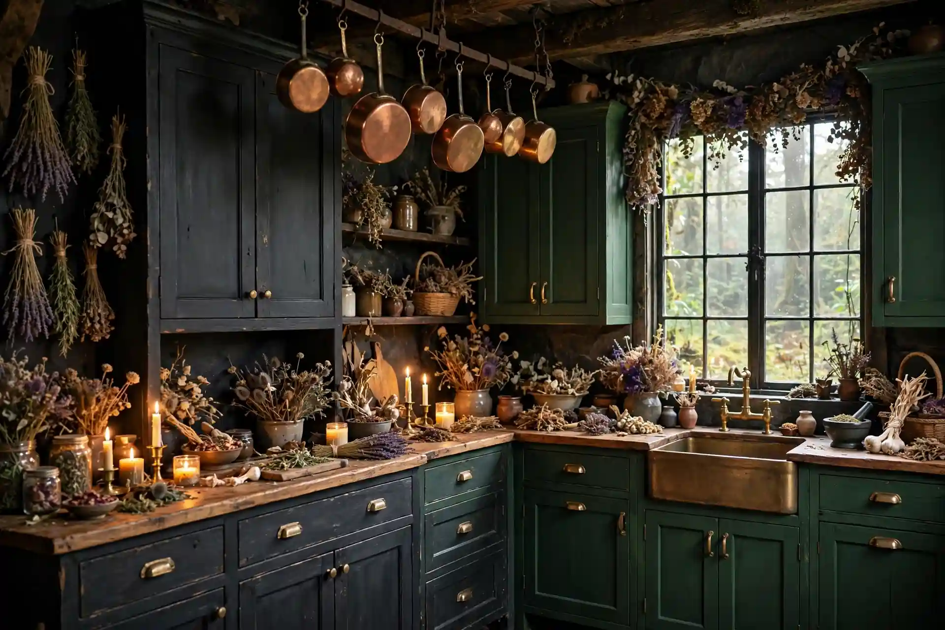 dark cottagecore kitchen decor ideas