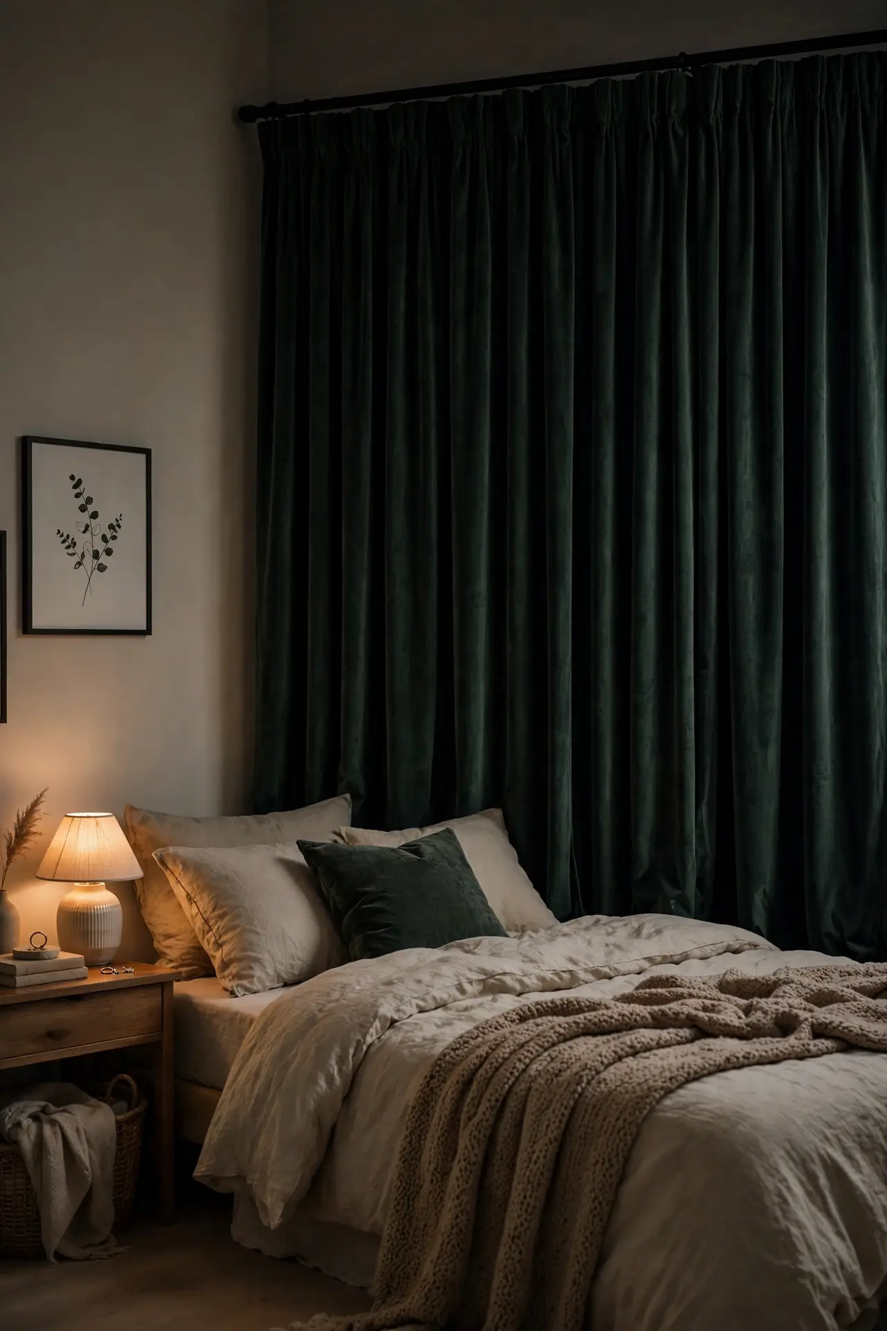 Blackout Green Drapes