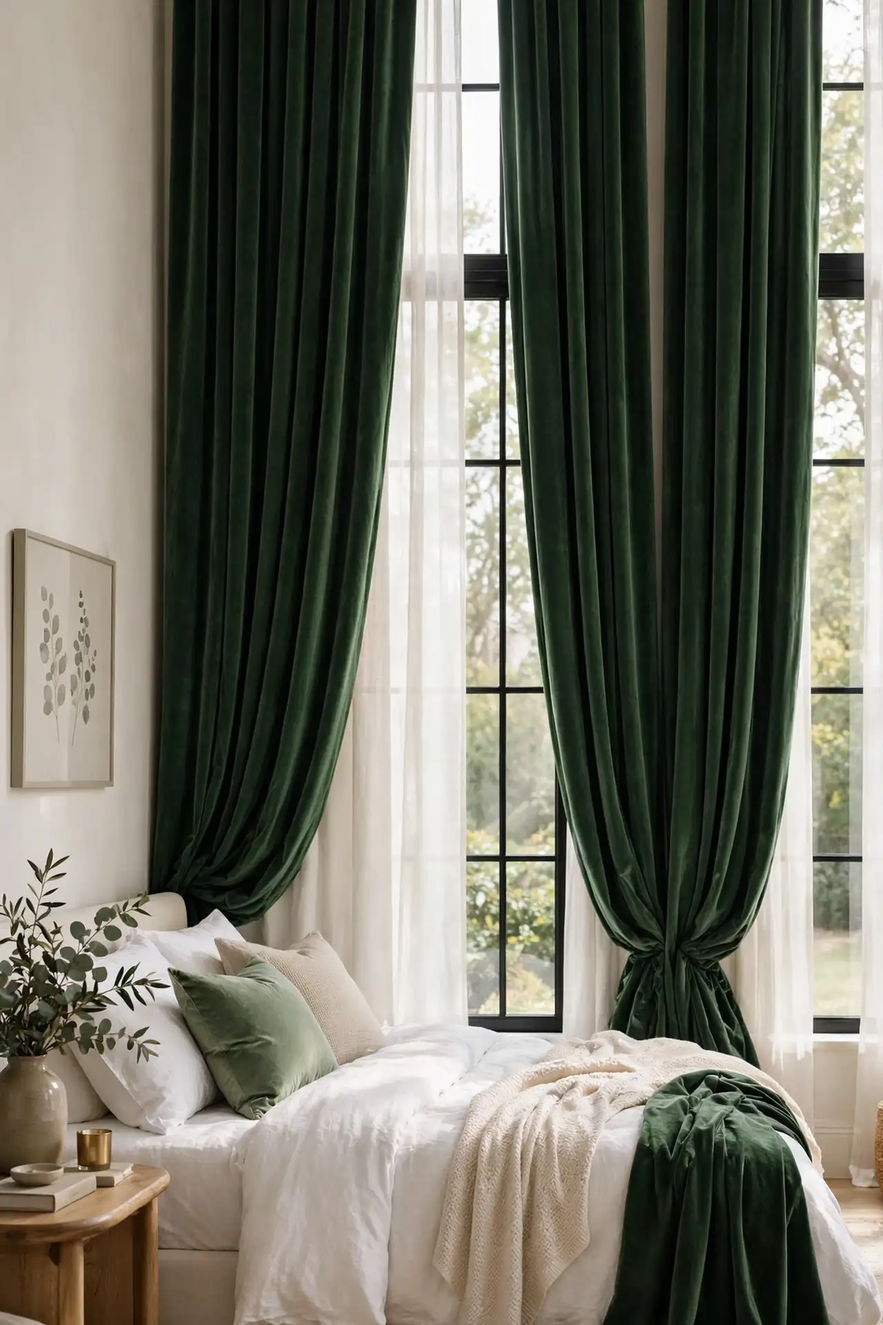 Deep Green Curtains