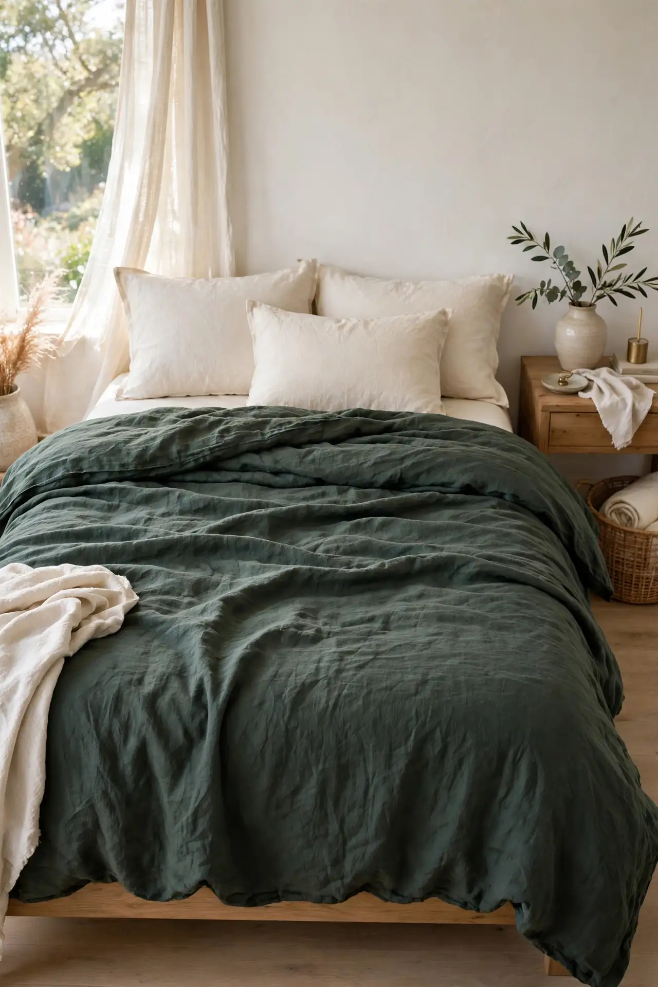 Green Linen Duvet