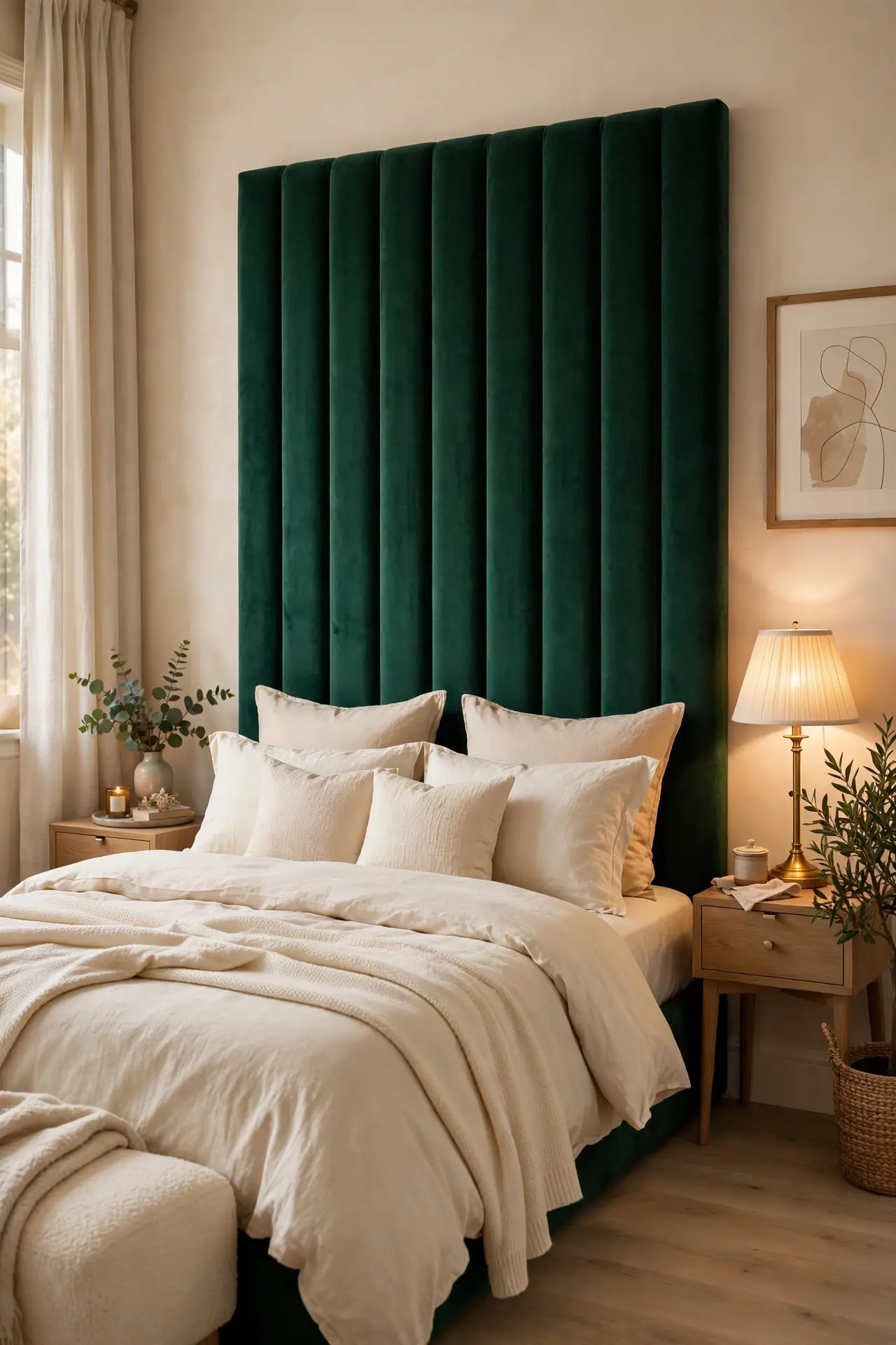 Velvet Green Headboard