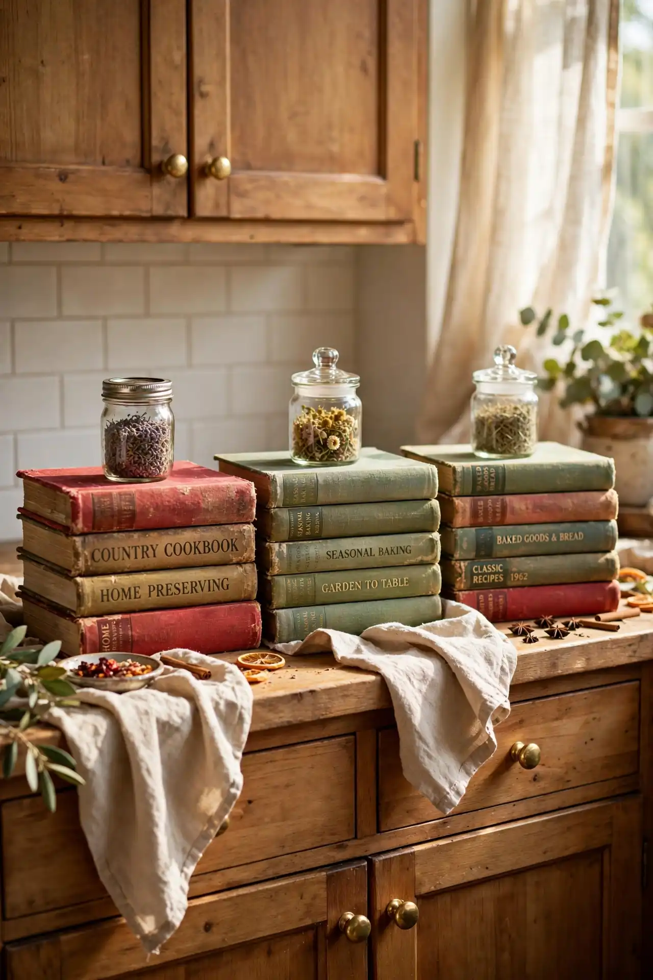 Vintage Cookbook Stack