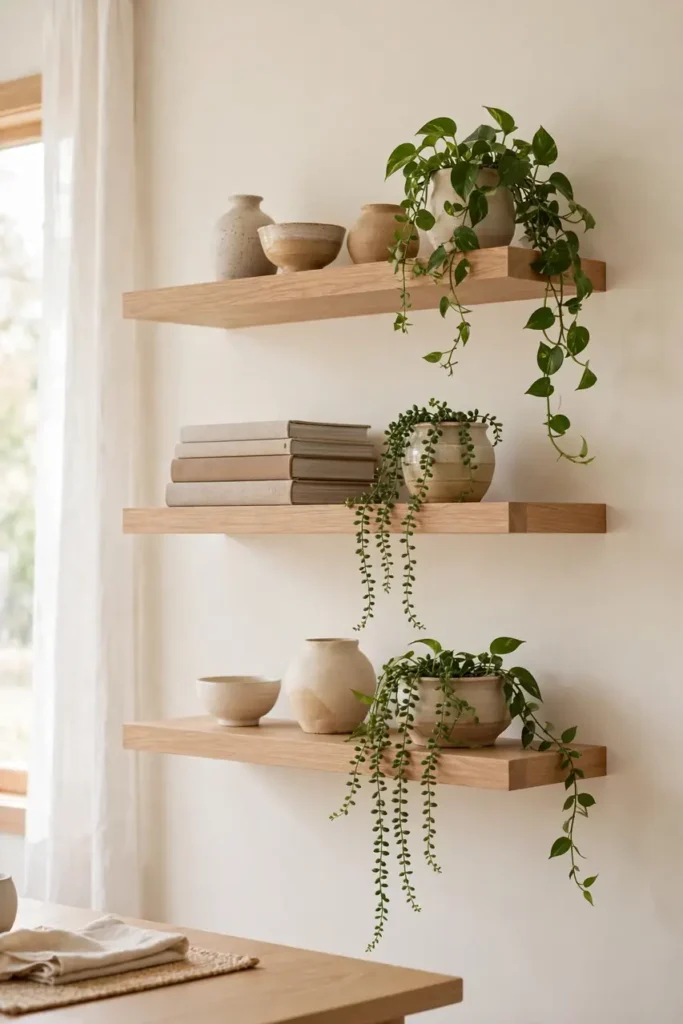 Floating Oak Shelves