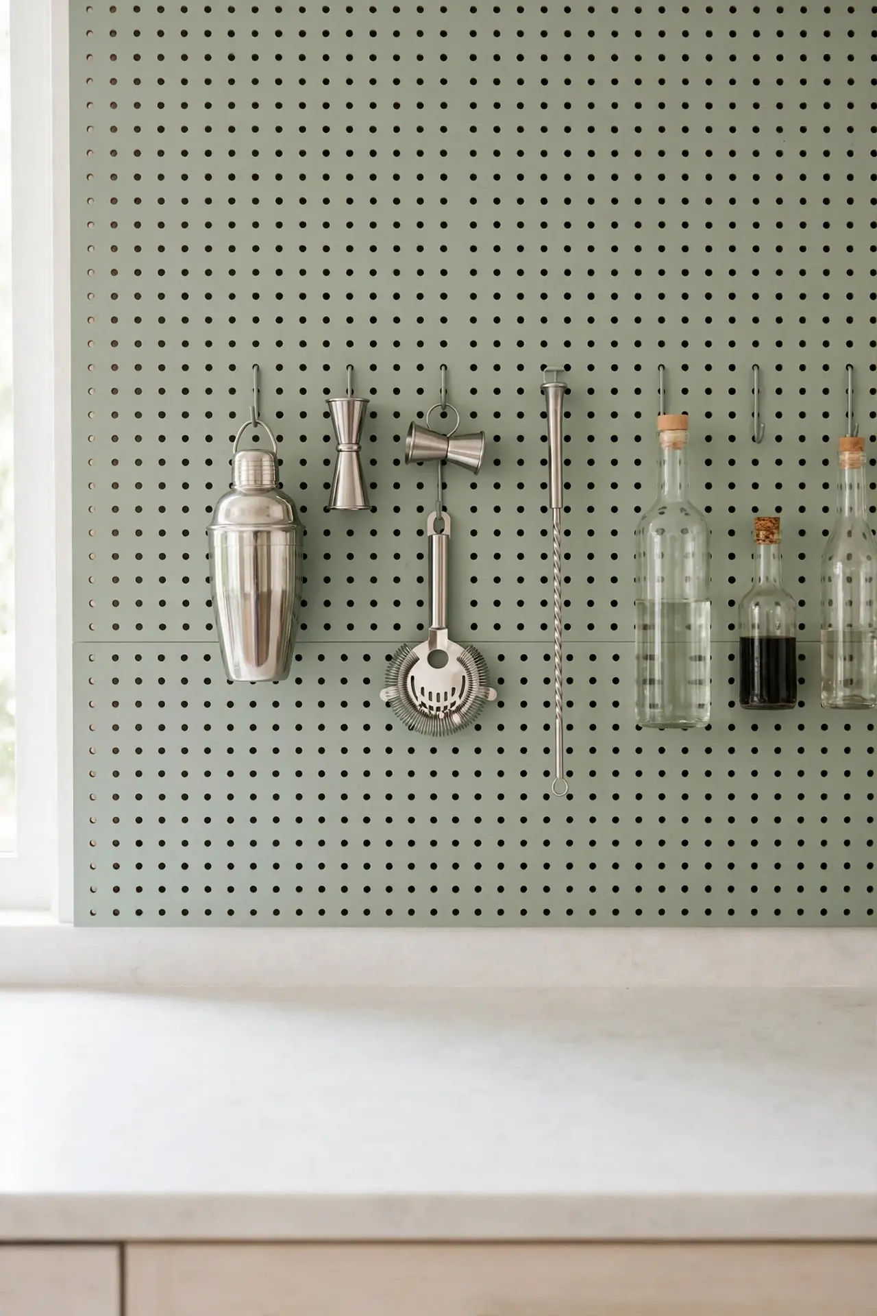 Pegboard Bottle Wall
