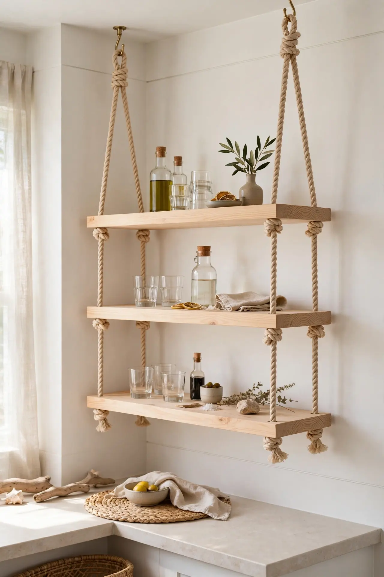 Rope Hanging Shelves