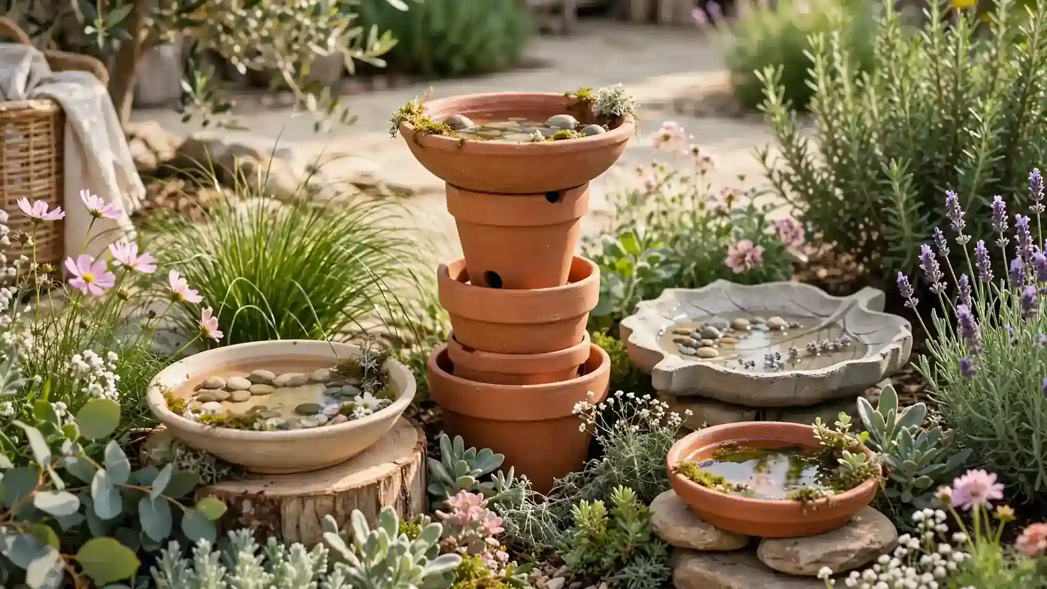 diy bird bath ideas
