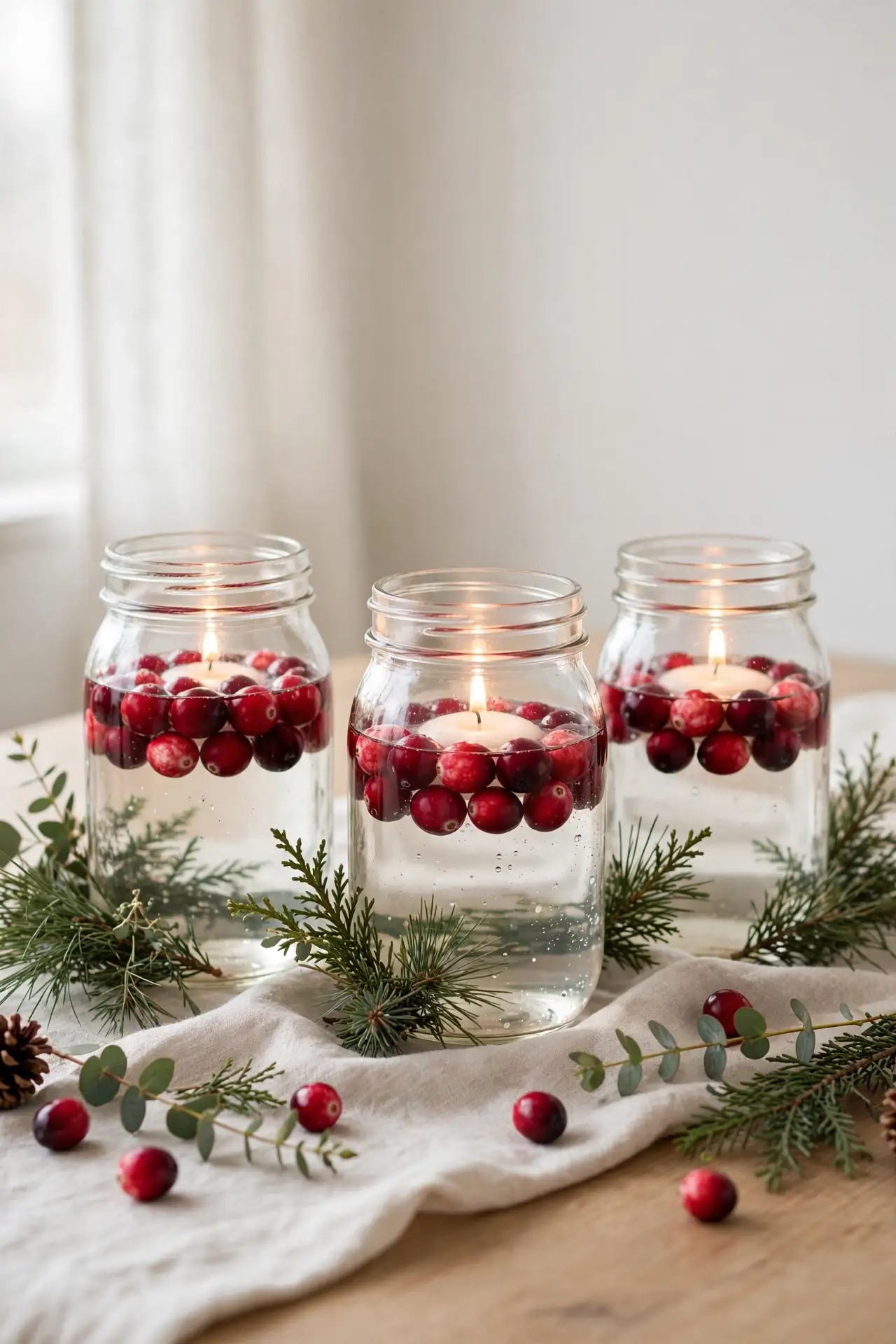 Cranberry Glow Jars