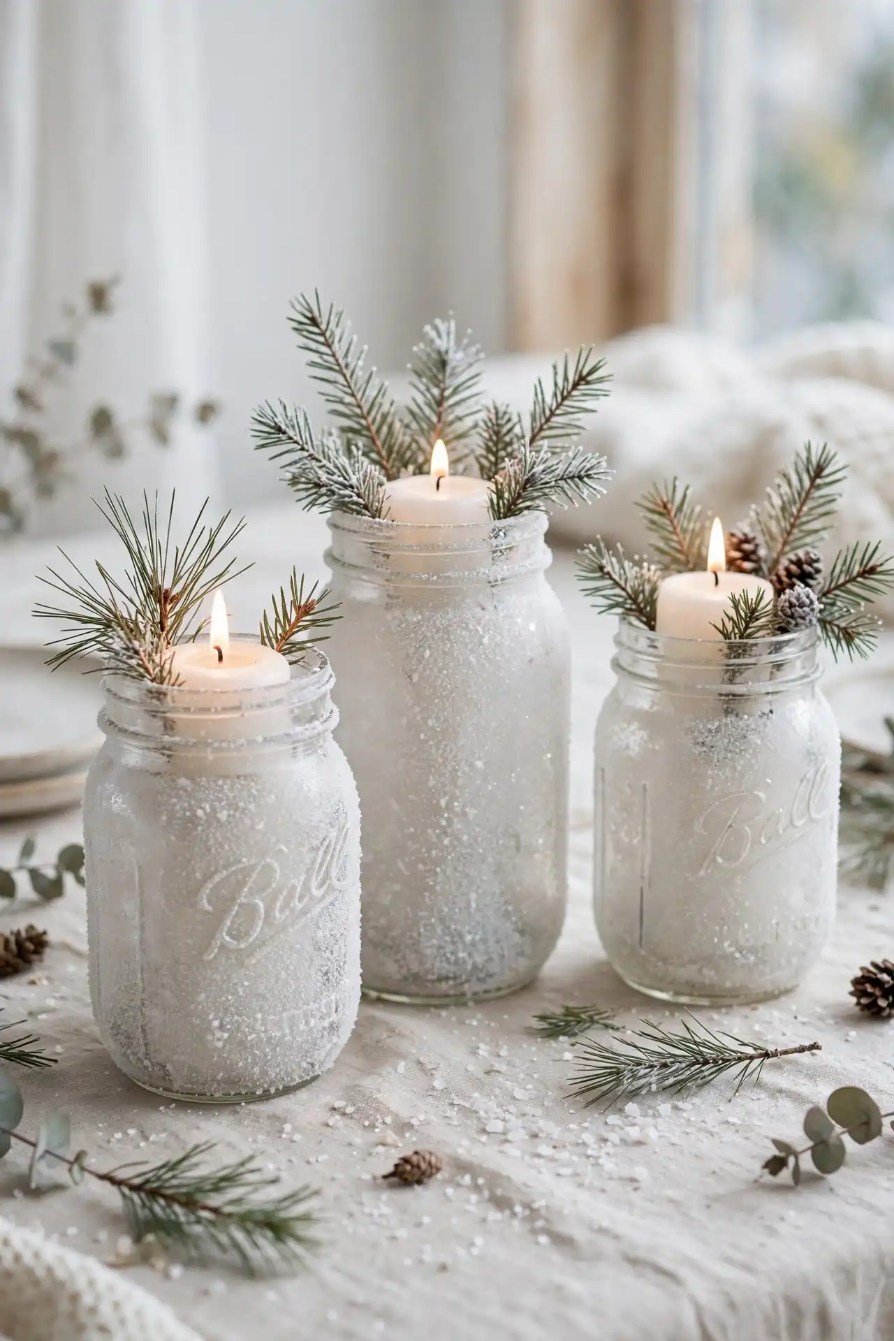 Snowy Winter Jars