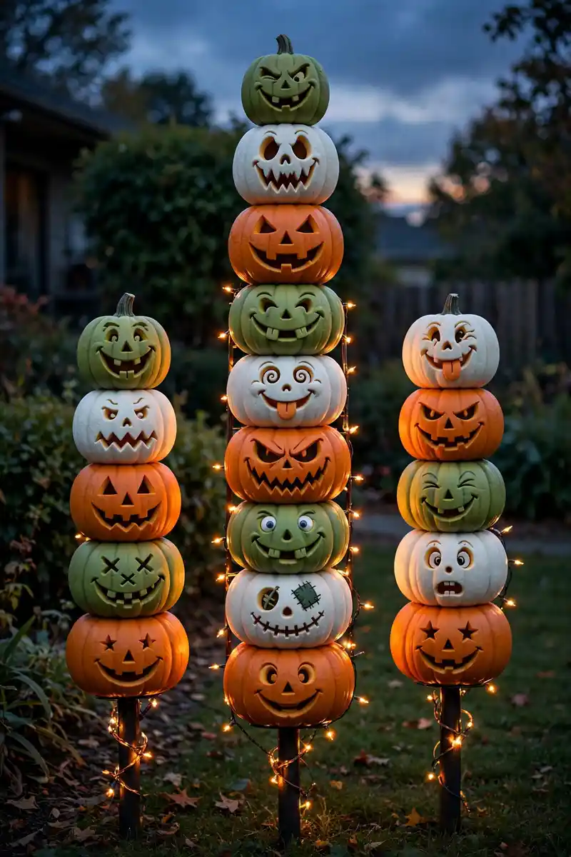 Pumpkin Totem Poles