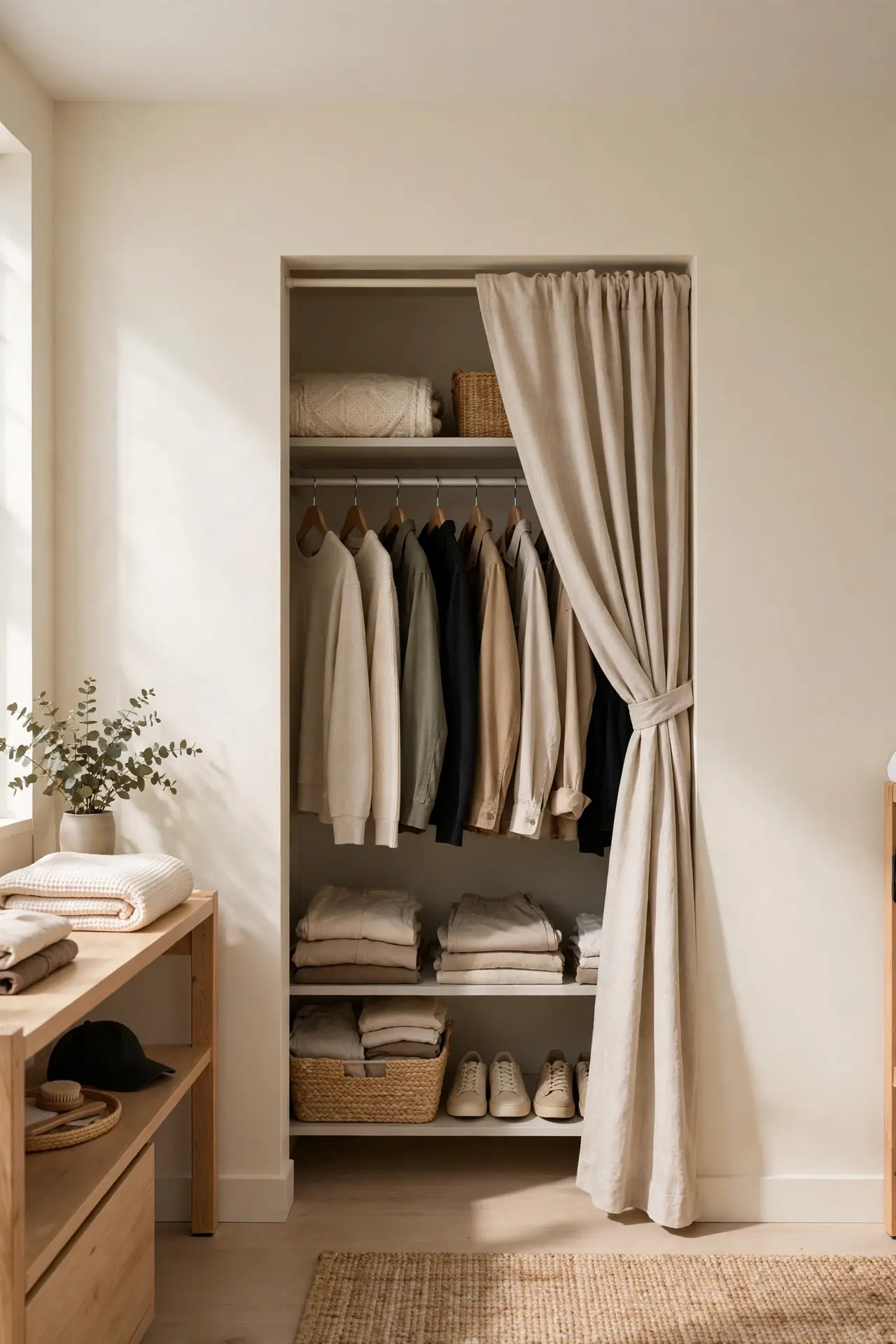 Minimal Closet Curtains