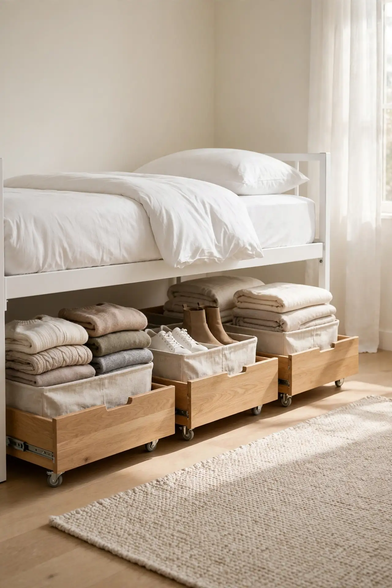 Under-Bed Rolling Drawers