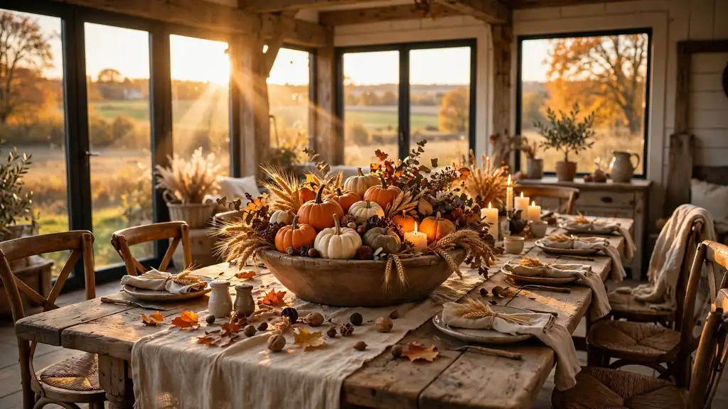 dough bowl centrepiece ideas for fall