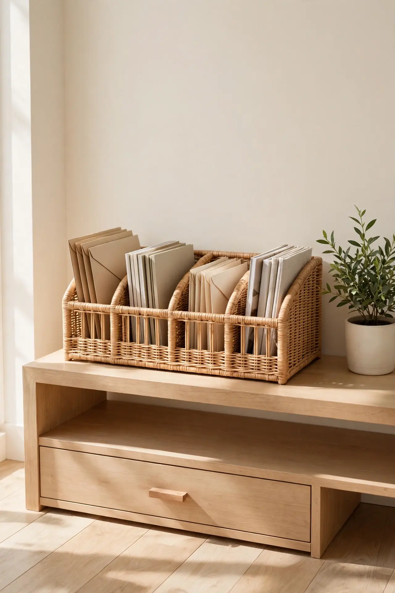 Wicker Mail Sorter