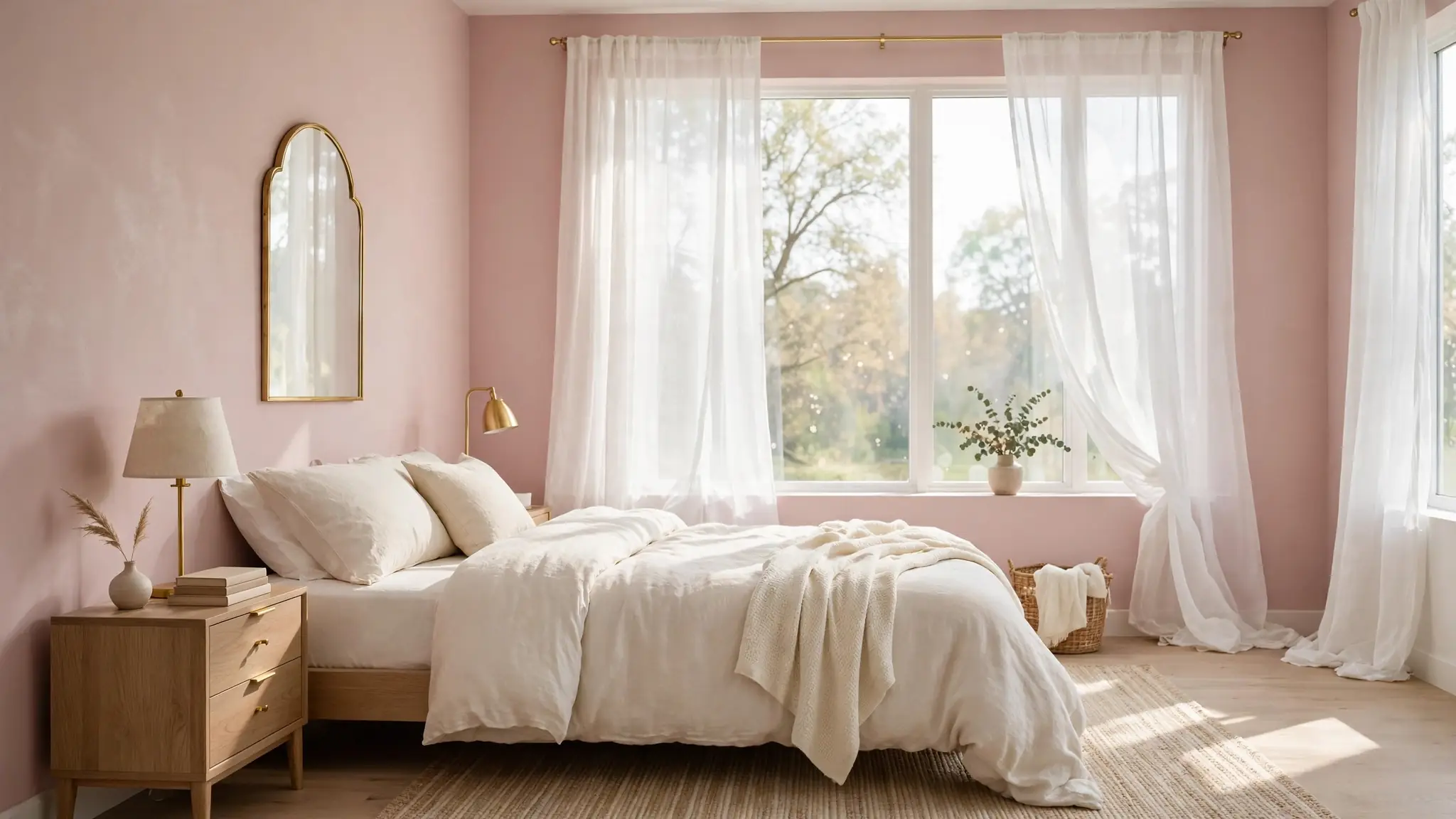 dusty pink bedroom decor