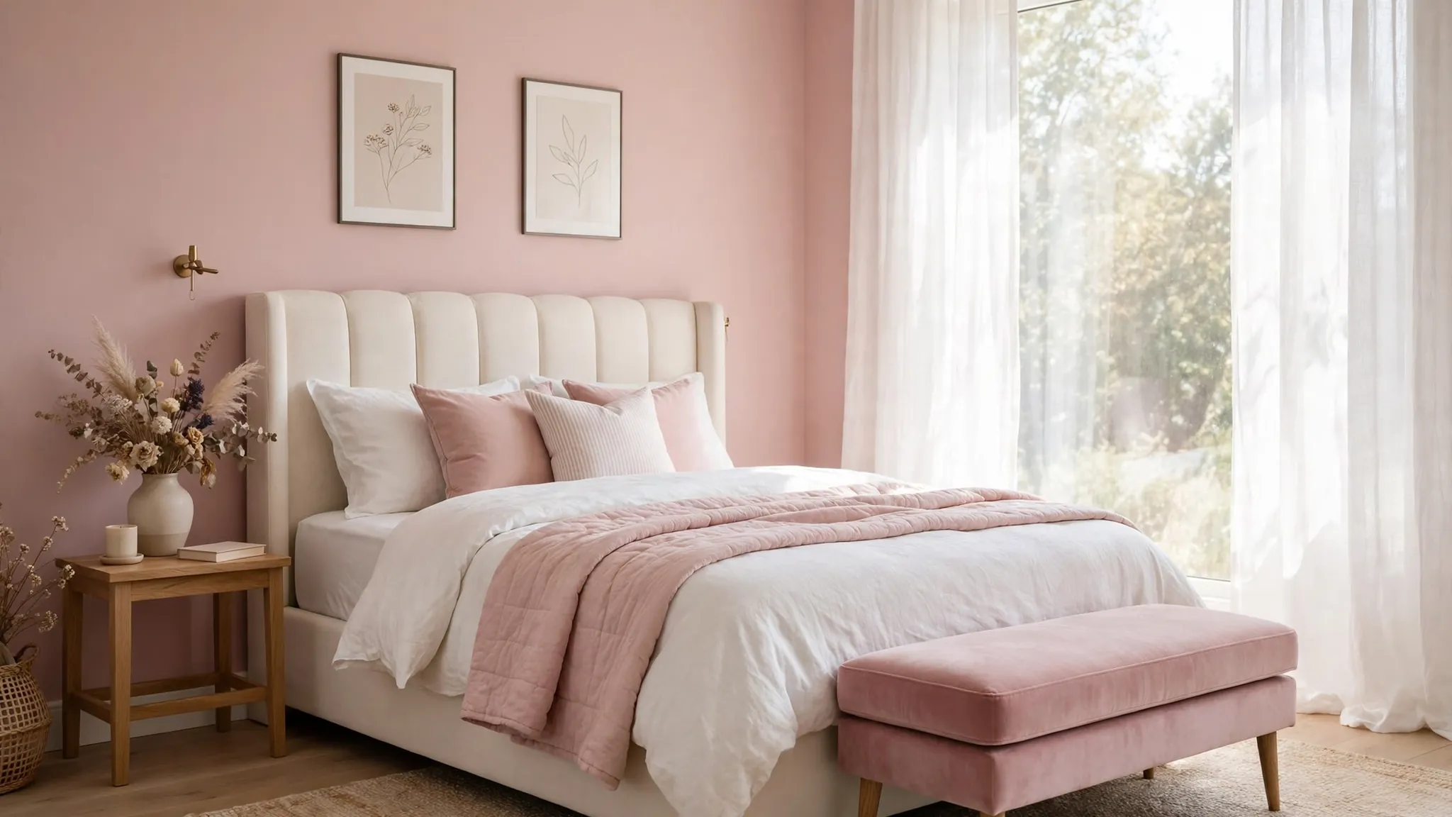 (featured) dusty pink bedroom ideas