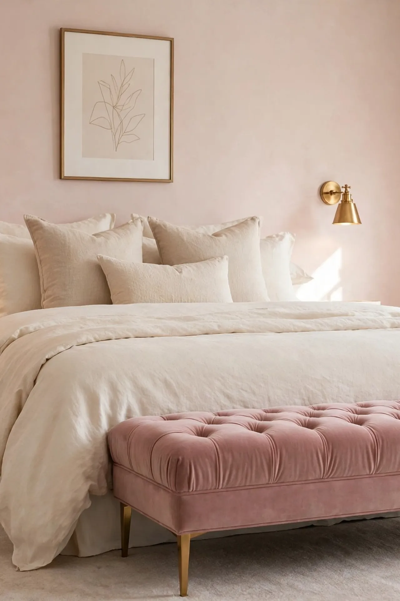 Tufted Pink Bench