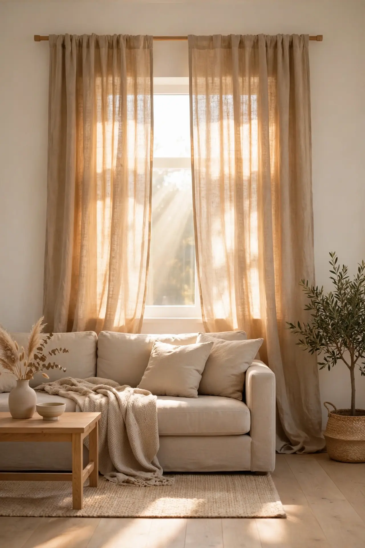 Wheat Linen Drapes