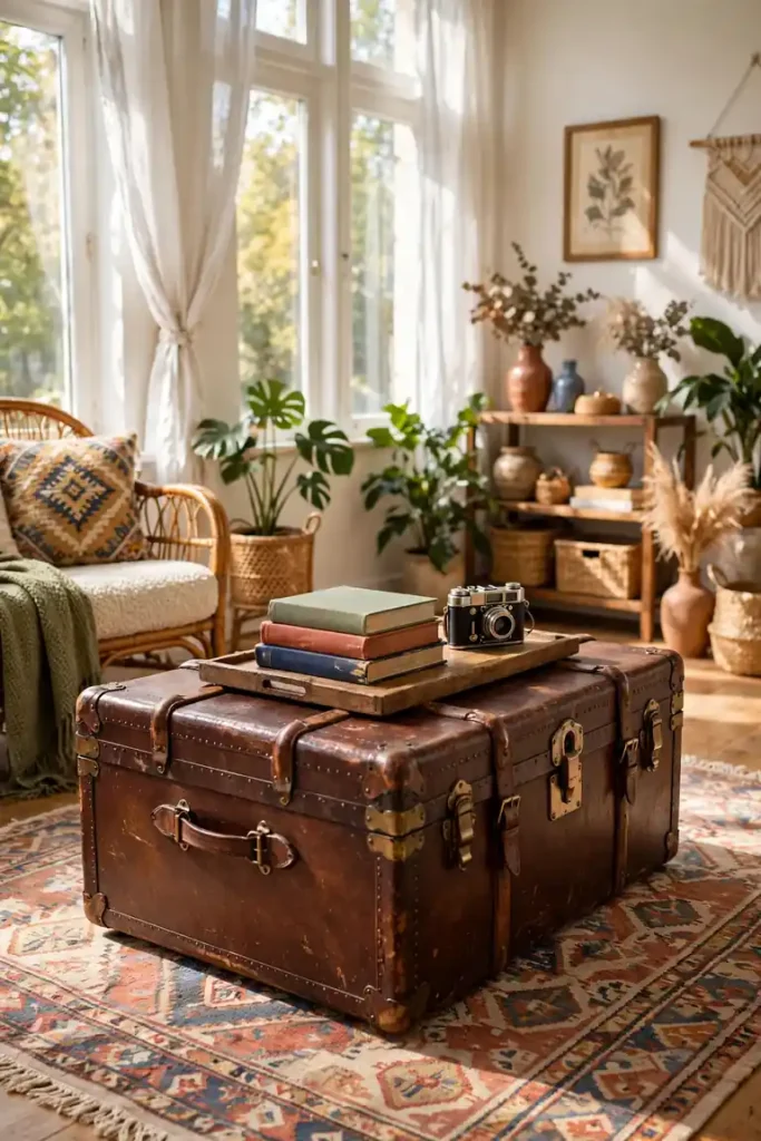 Repurposed Trunk Tables