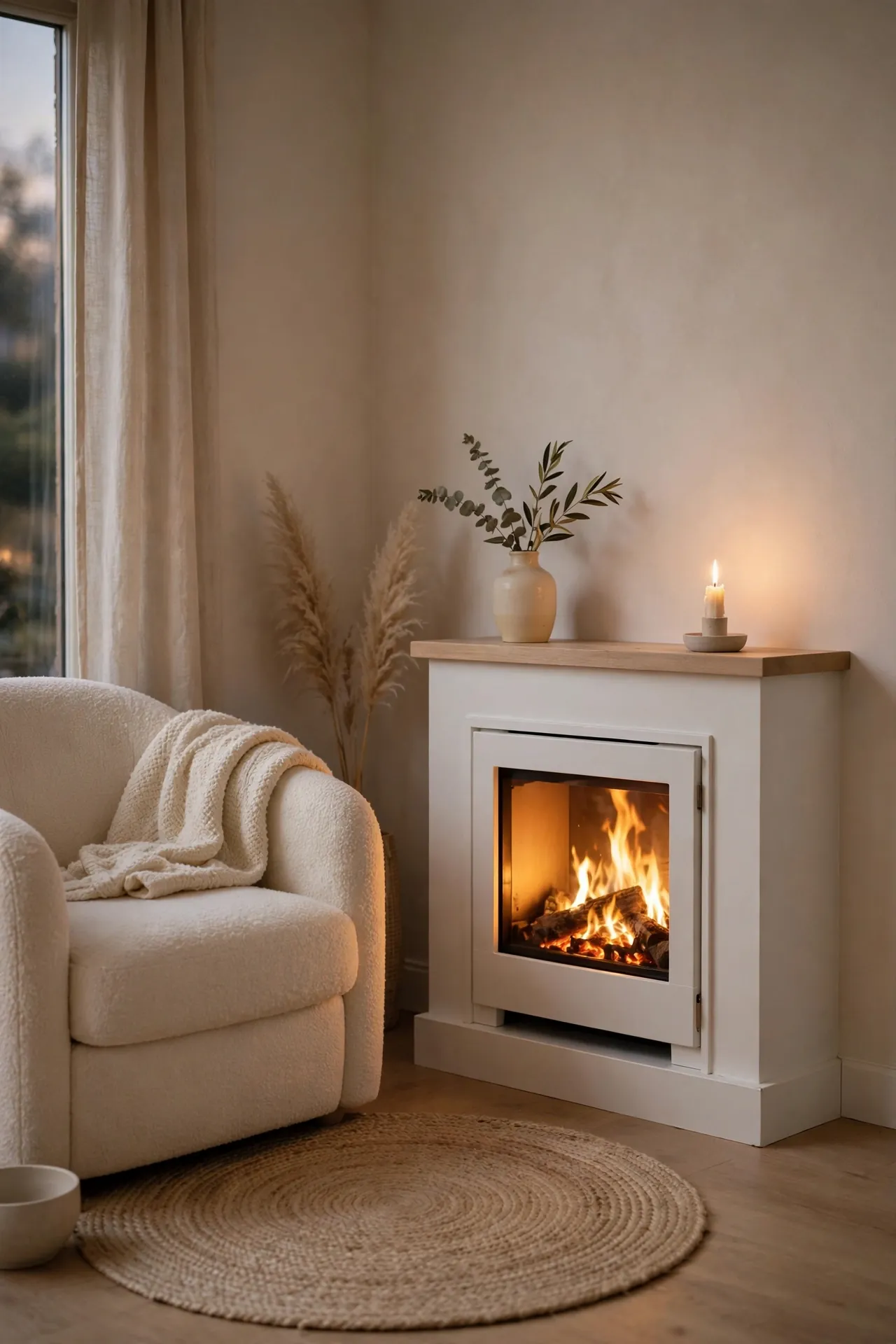 Corner Fireplace Glow