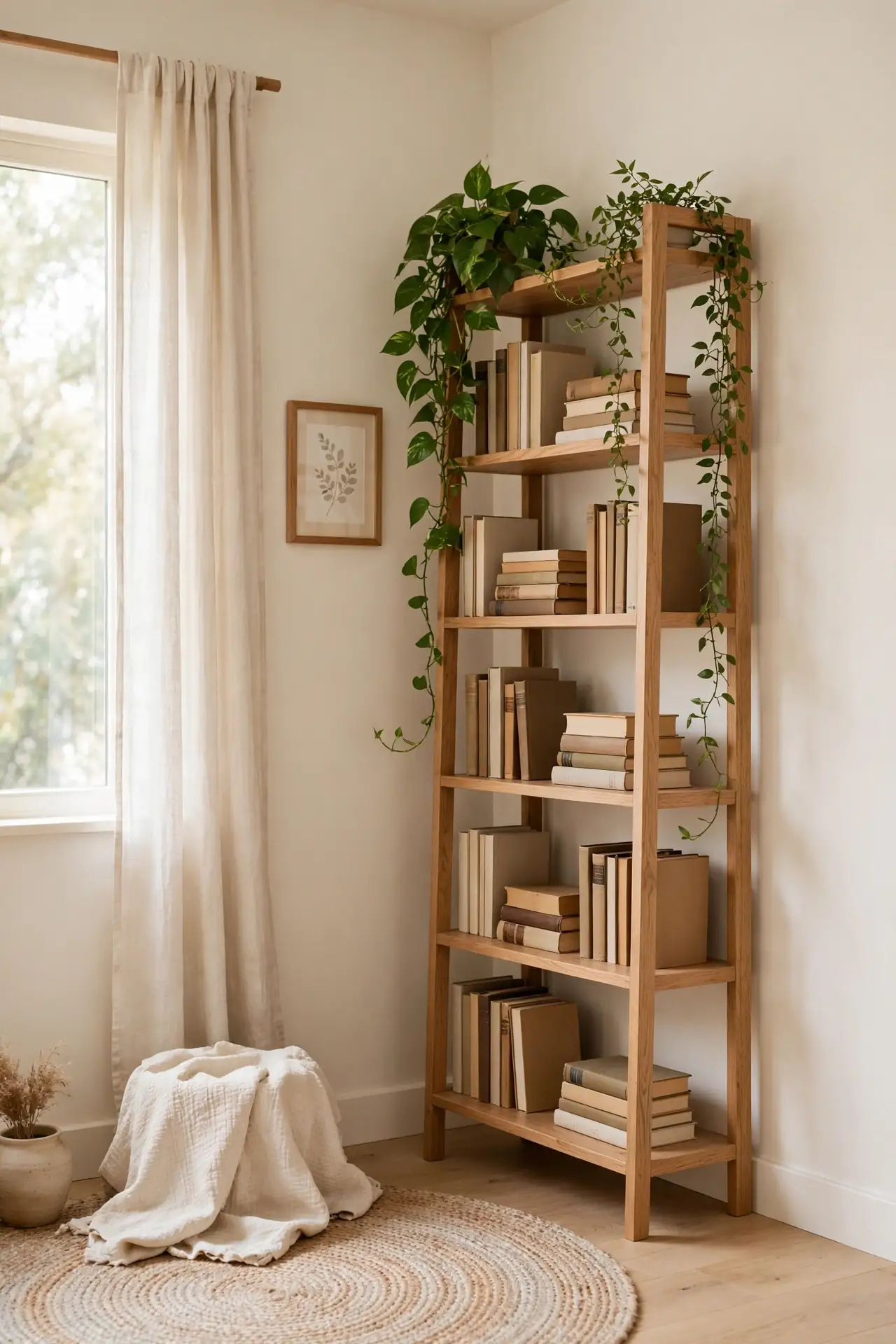 Corner Library Shelf