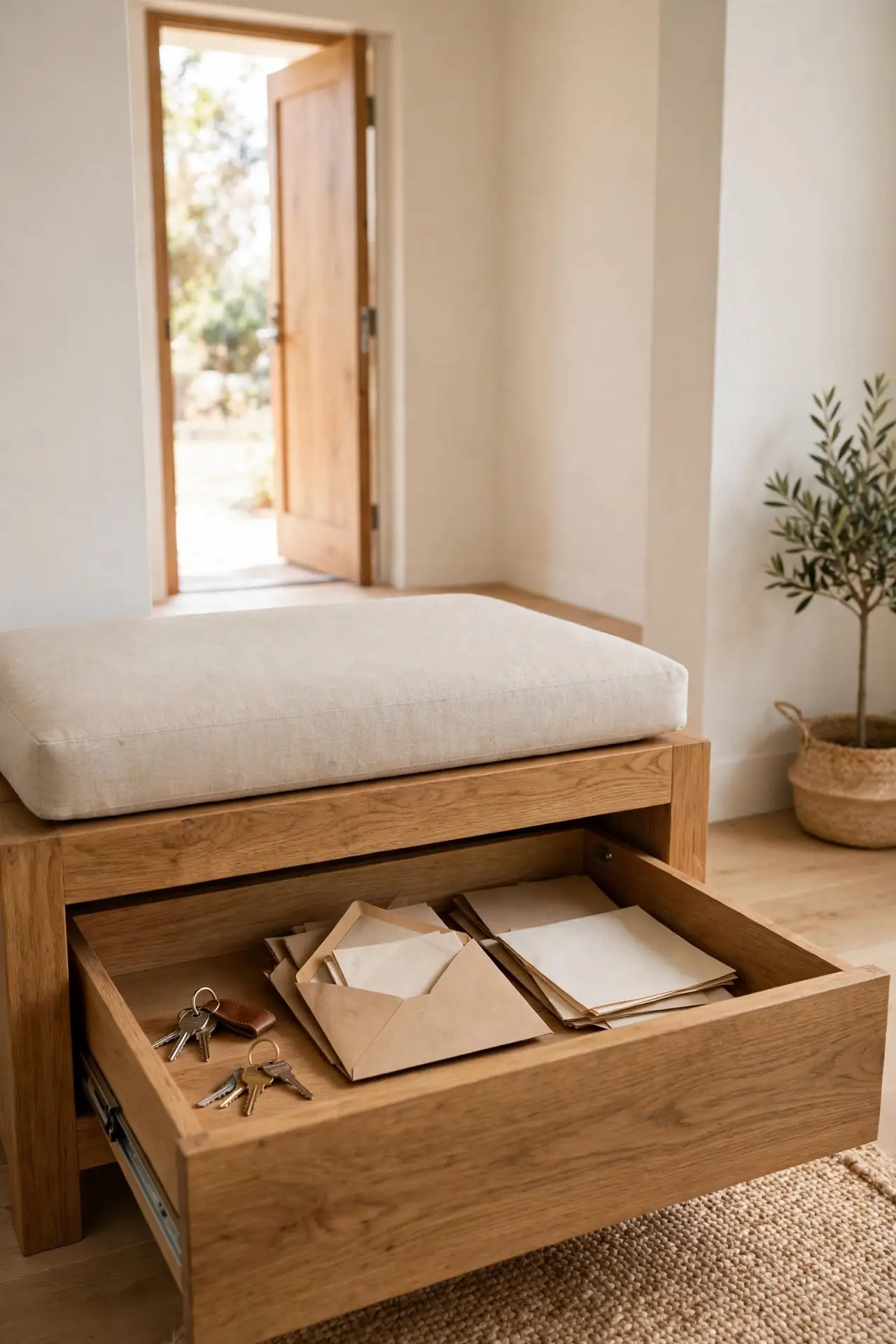 Hidden Compartment Bench for entryway bench decor ideas with storage