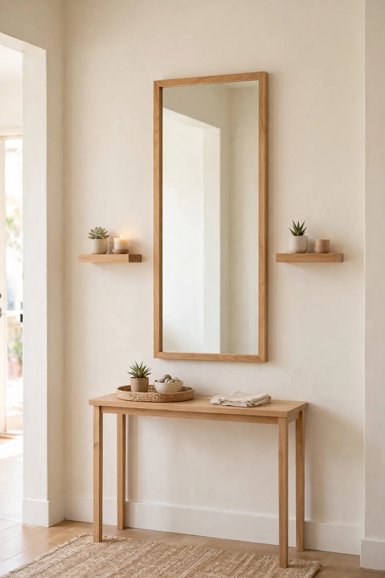 Floating Shelf Pairs for entryway mirror and console table decor
