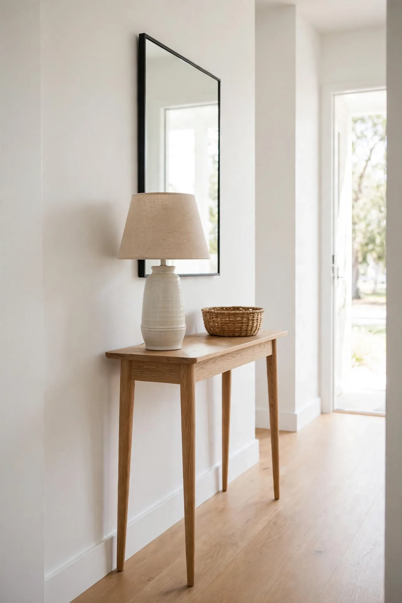 Slim Oak Console