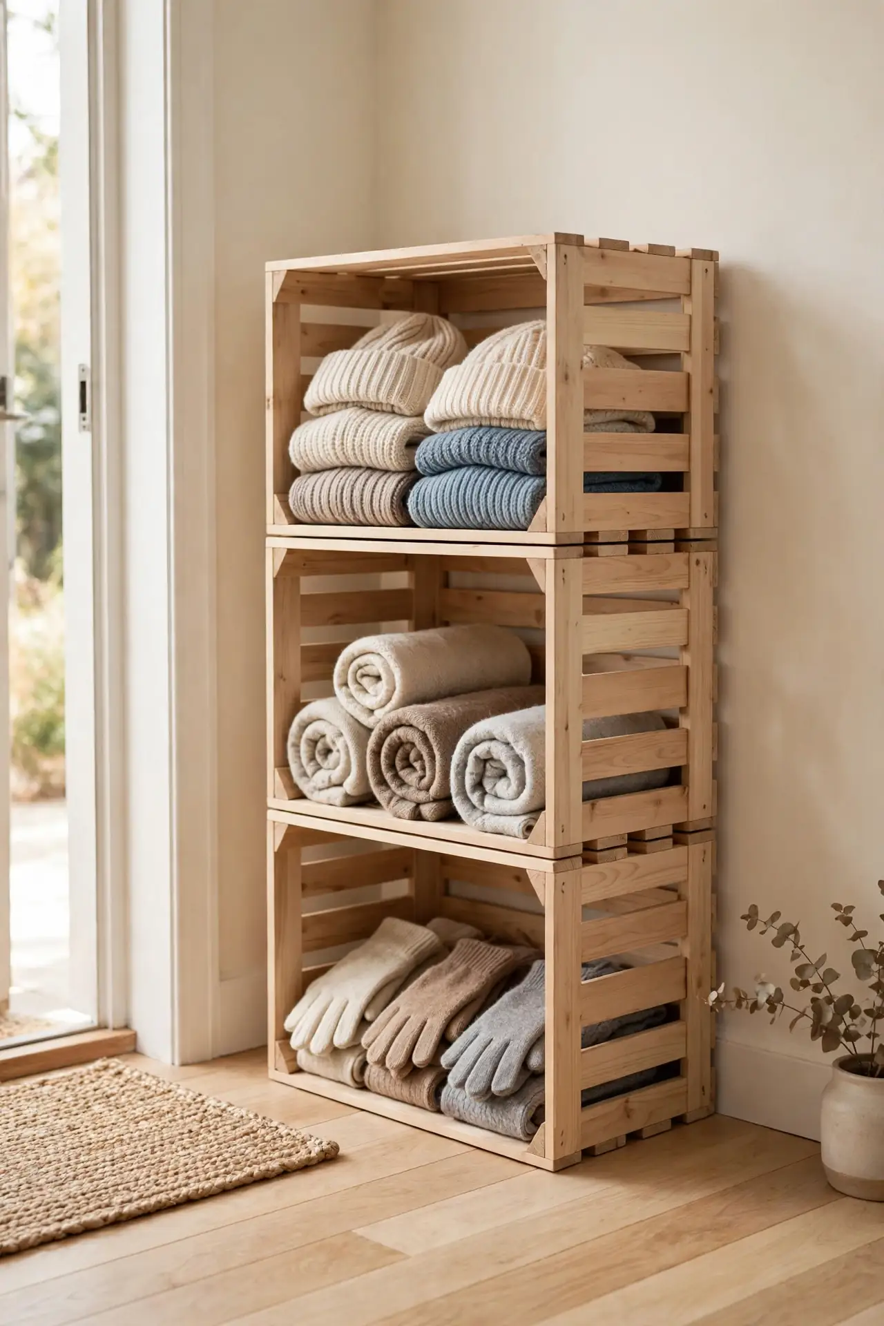 Stacked Crate Cubbies