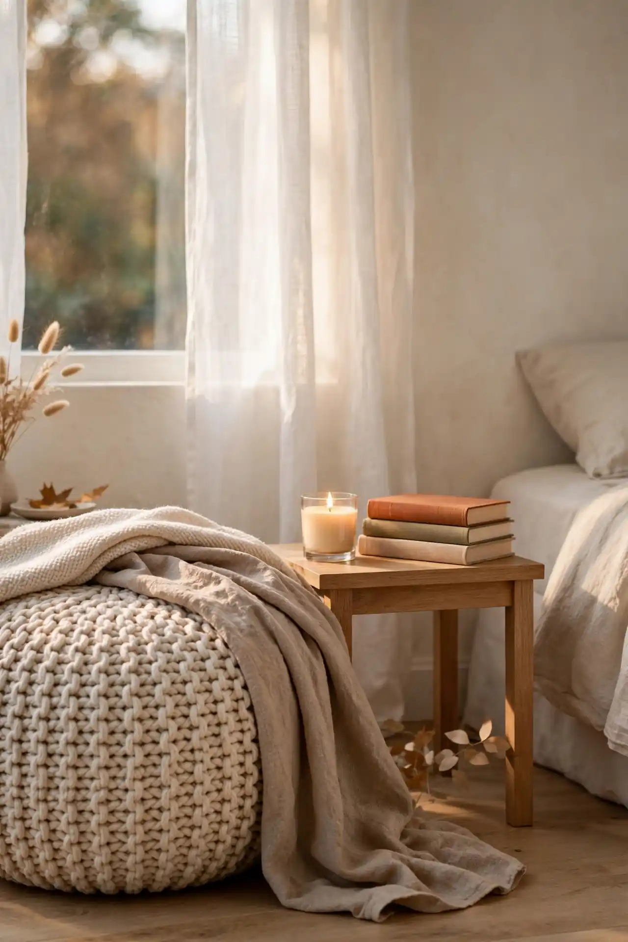Knit Pouf Corners