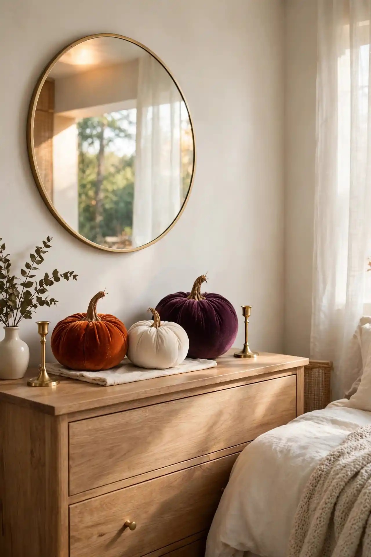 Velvet Pumpkin Accents