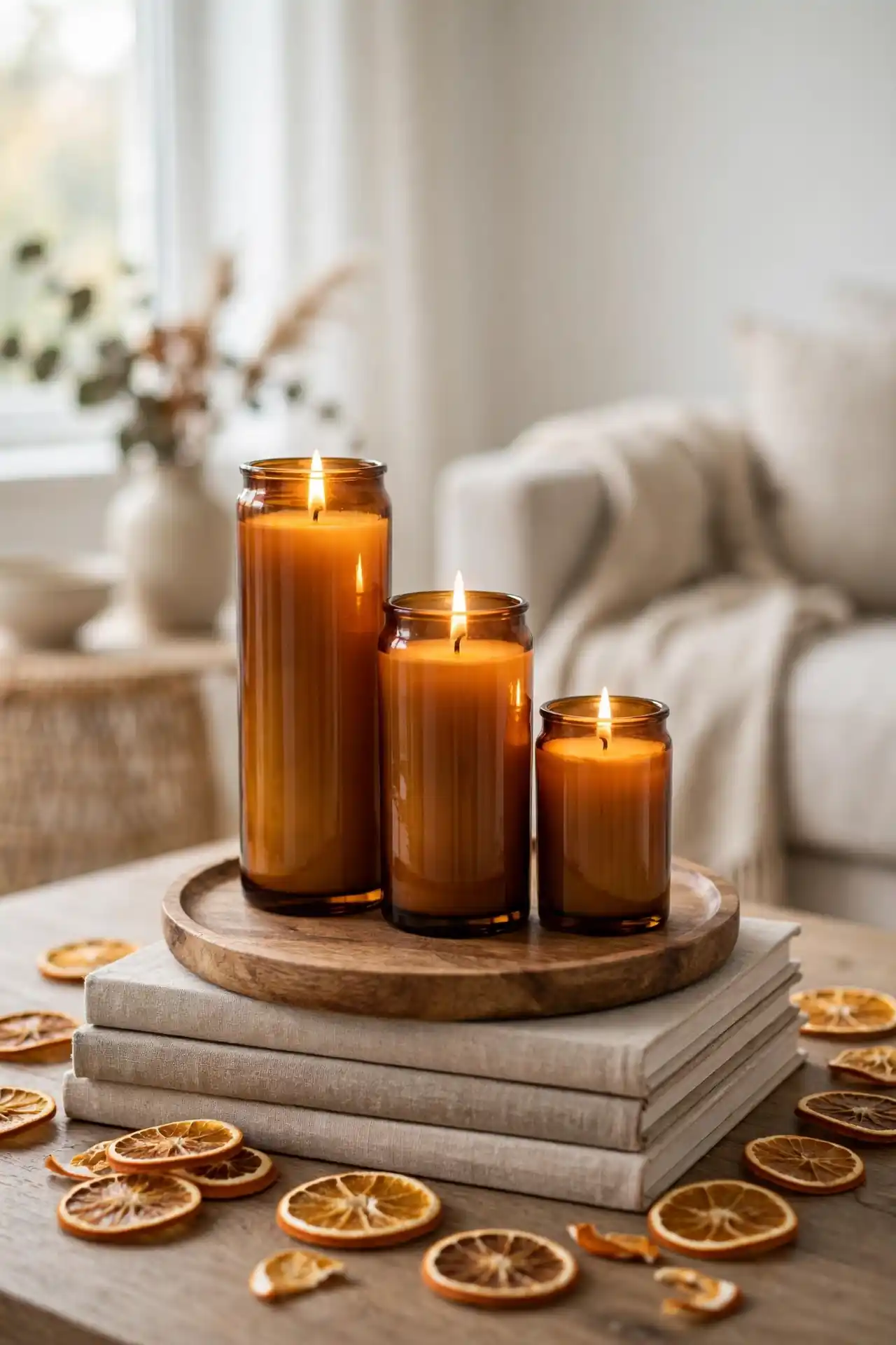 Amber Candle Cluster