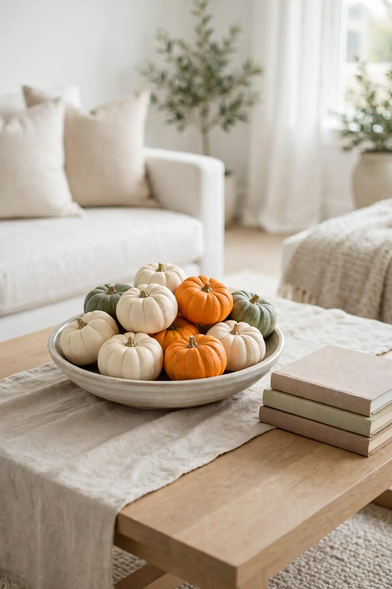 Ceramic Pumpkin Pair