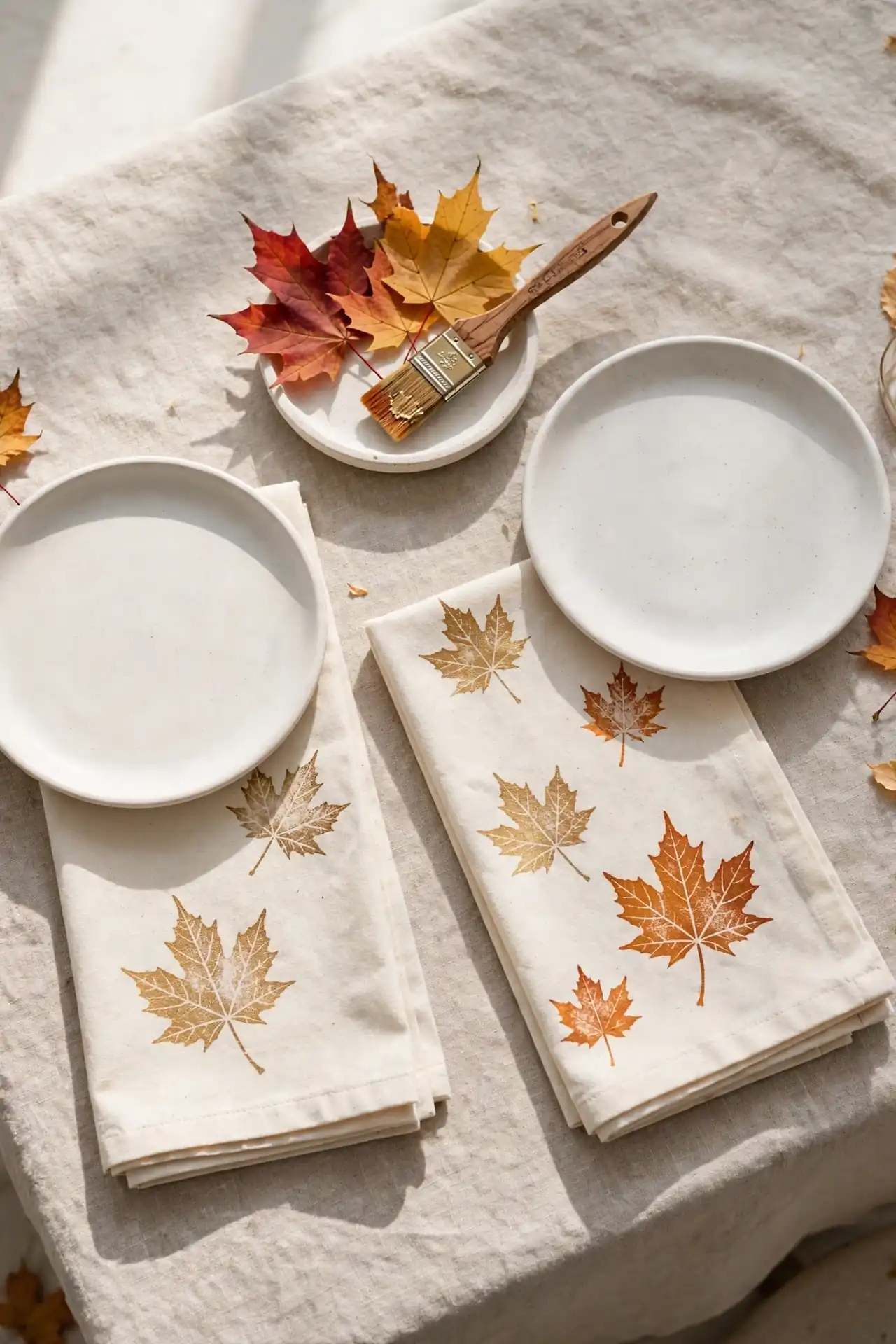 Leaf Stamped Napkins
