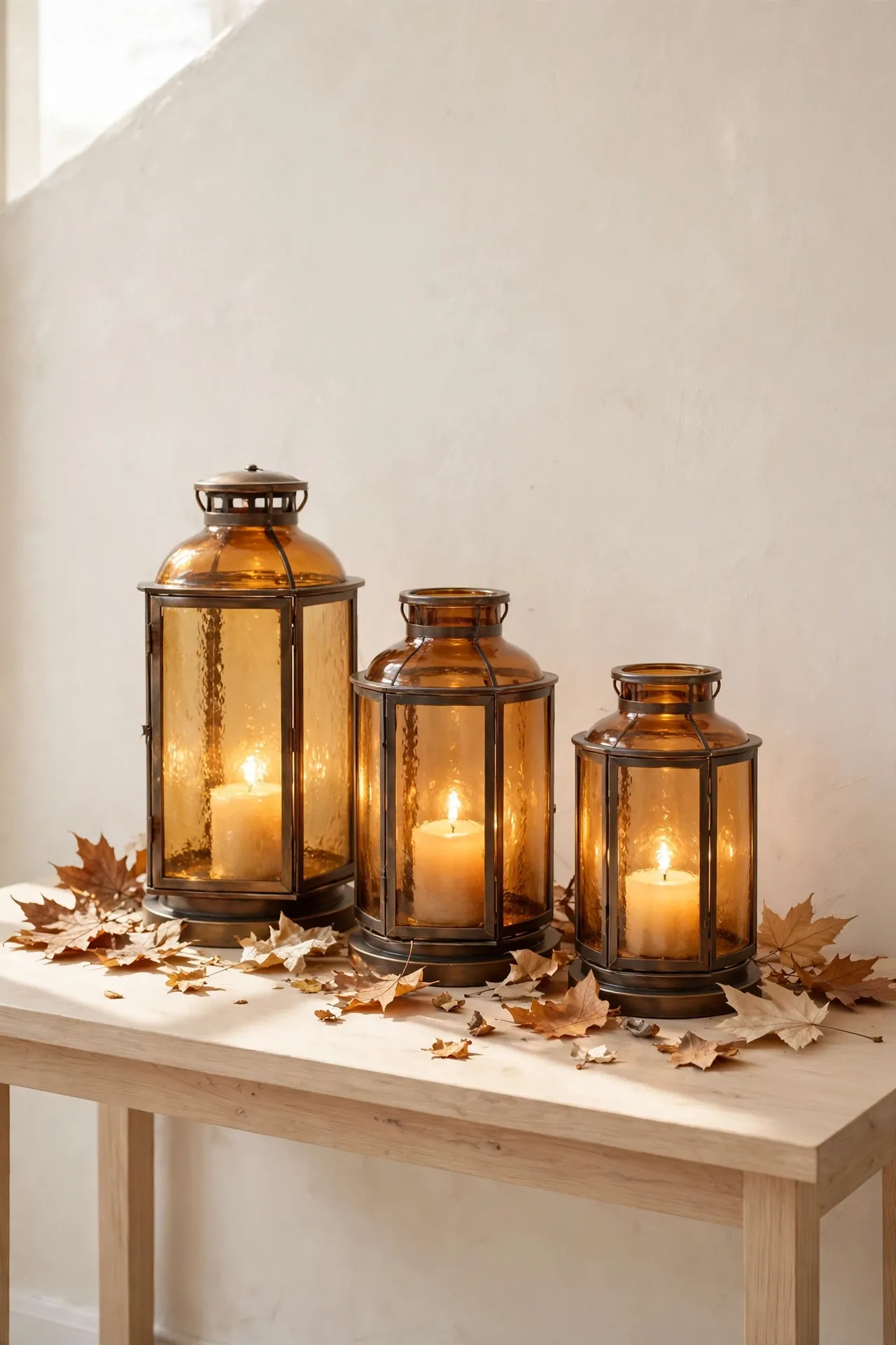 Amber Glass Lanterns