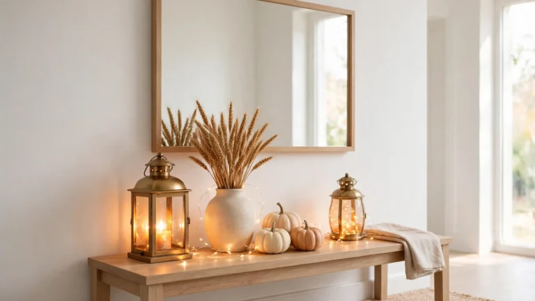 fall entryway table decor ideas