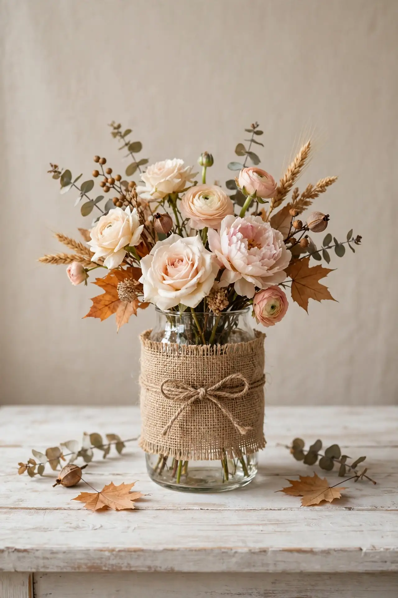 Burlap Wrapped Vase