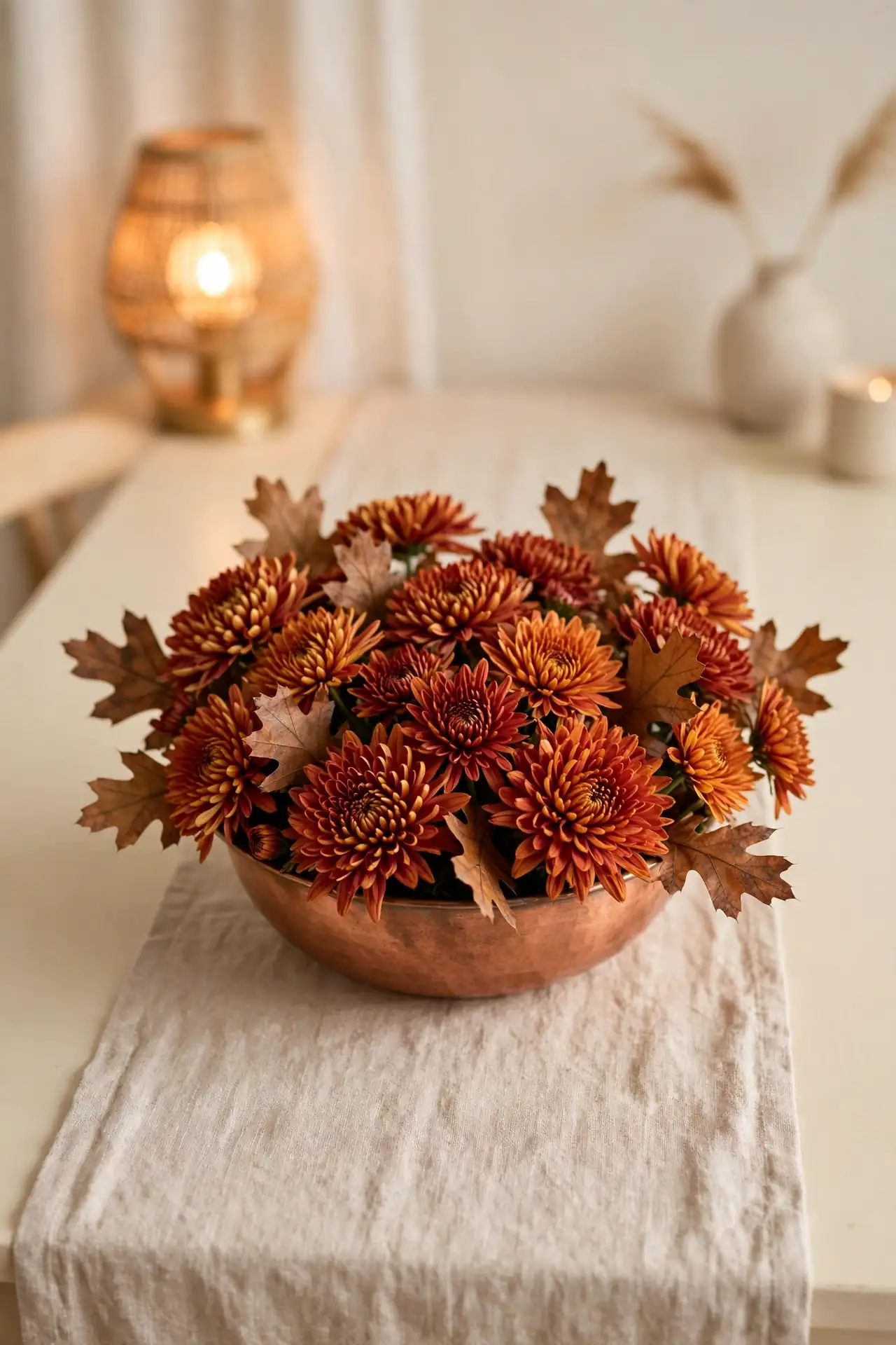 Copper Chrysanthemum Bowl