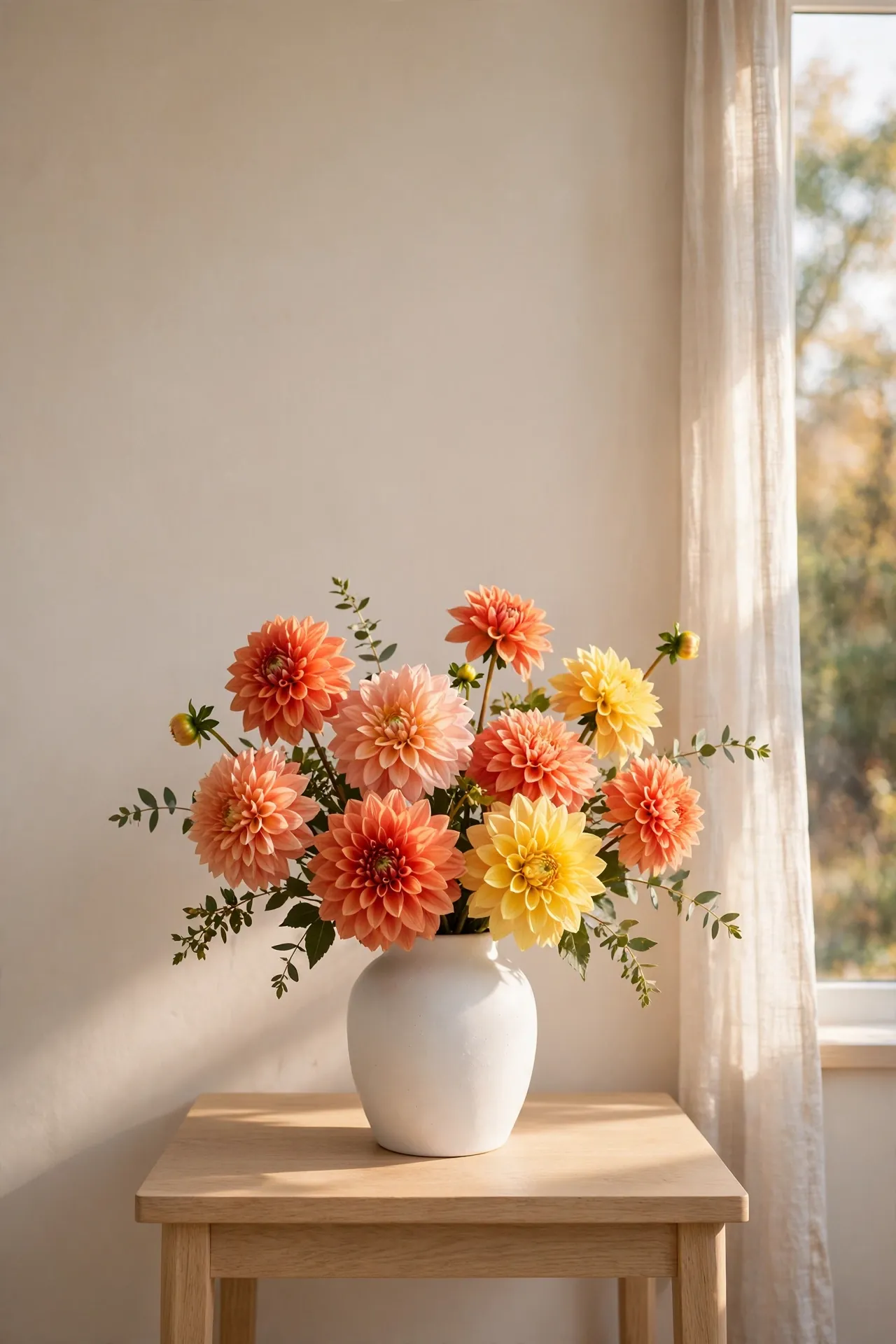 Warm Sunset Dahlias