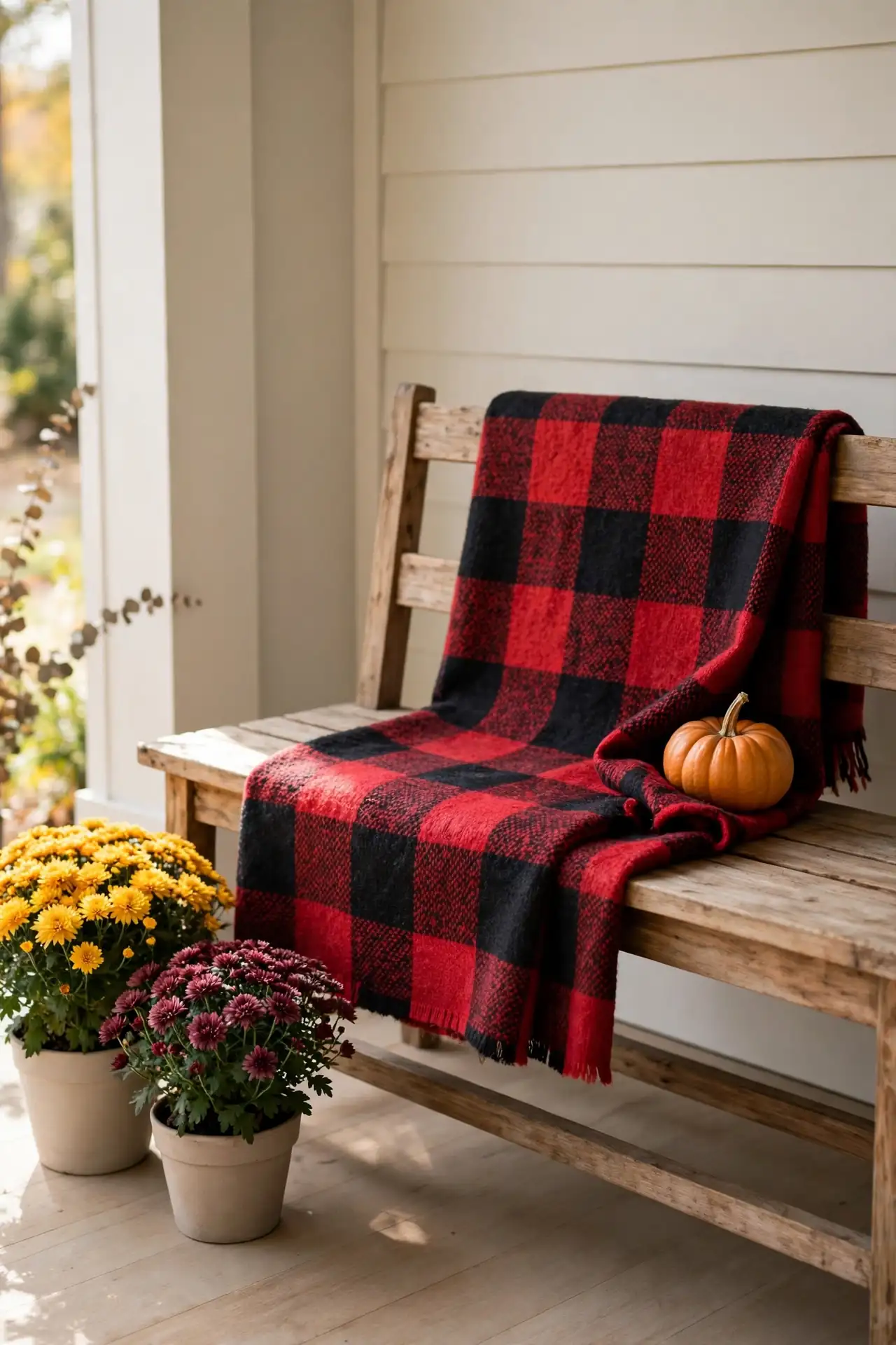 Plaid Blanket Drape