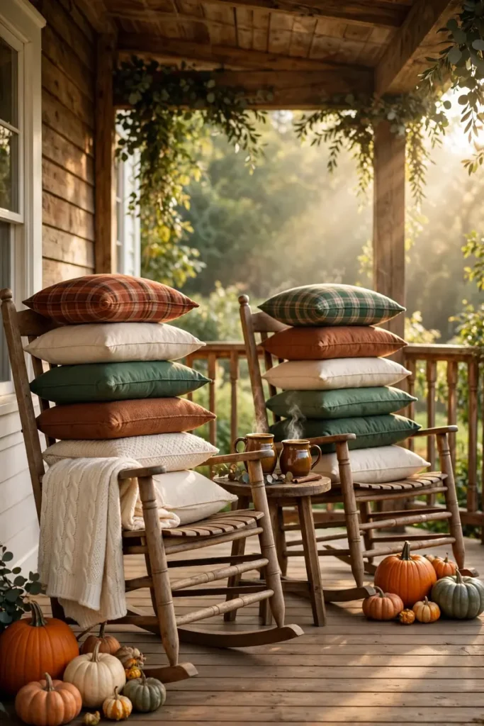 Plaid Pillow Stack