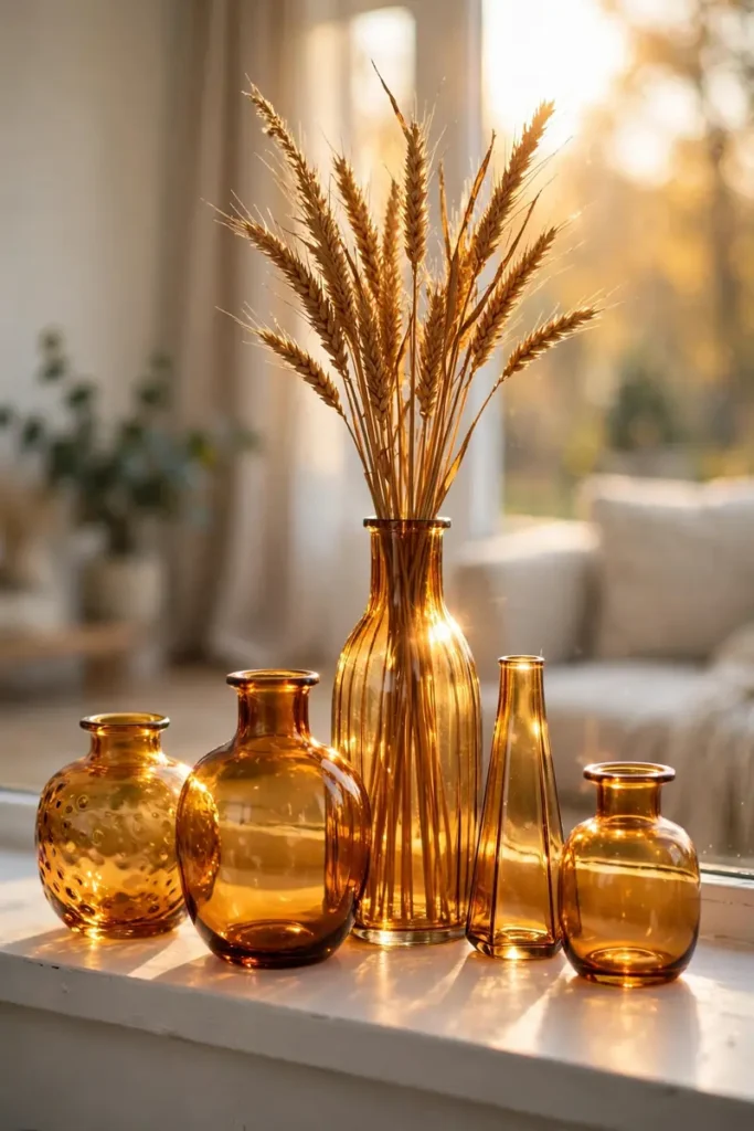 Amber Glass Vases