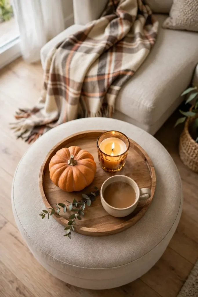 Plaid Ottoman Tray