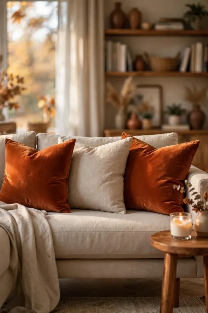 Rust Velvet Cushions